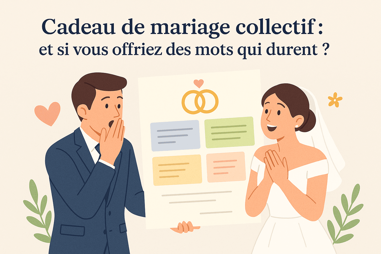 cadeau de mariage collectif et si vous offriez des mots qui durent?