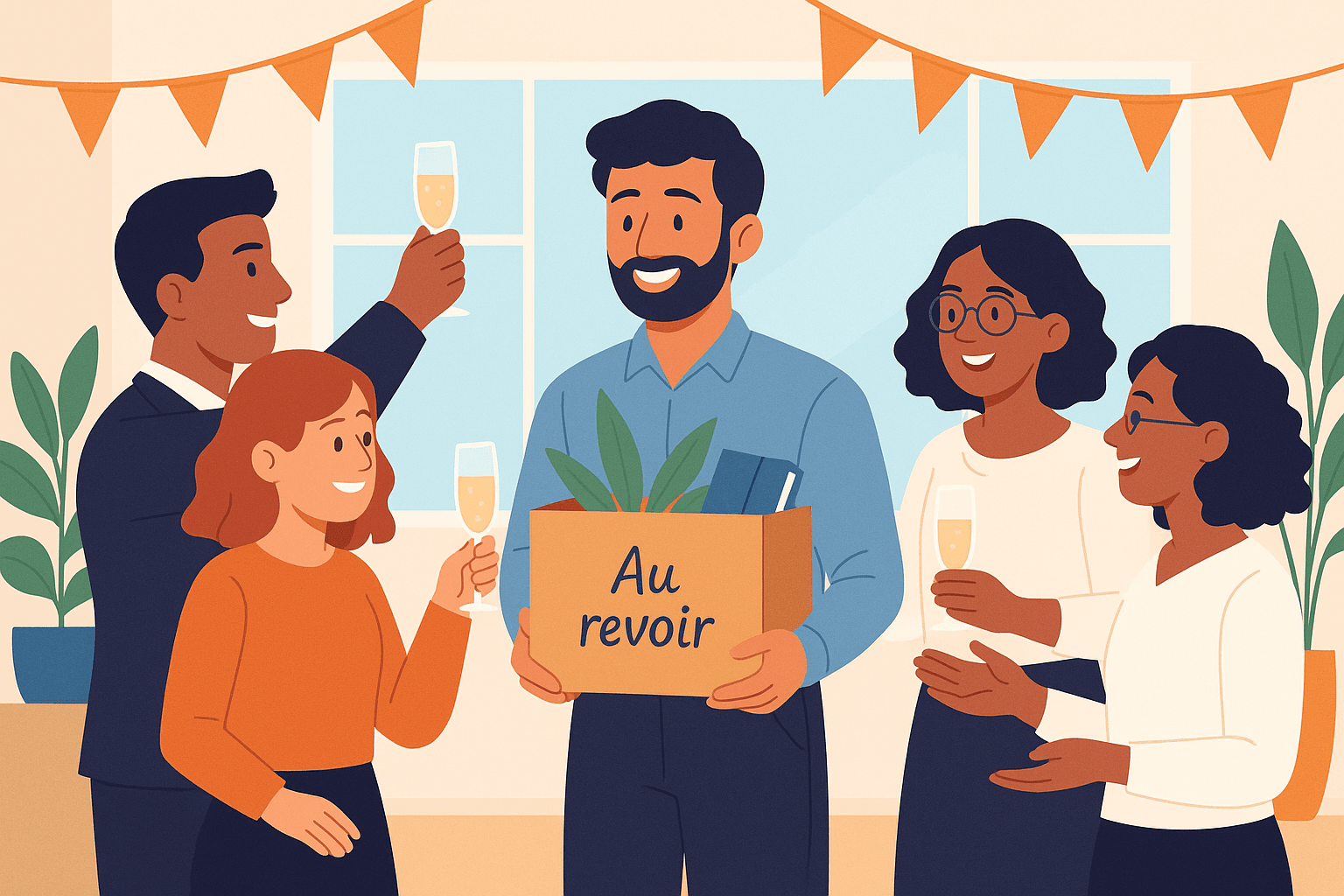 Image présentant Organiser un pot de départ : la solution idéale pour une carte départ collègue!