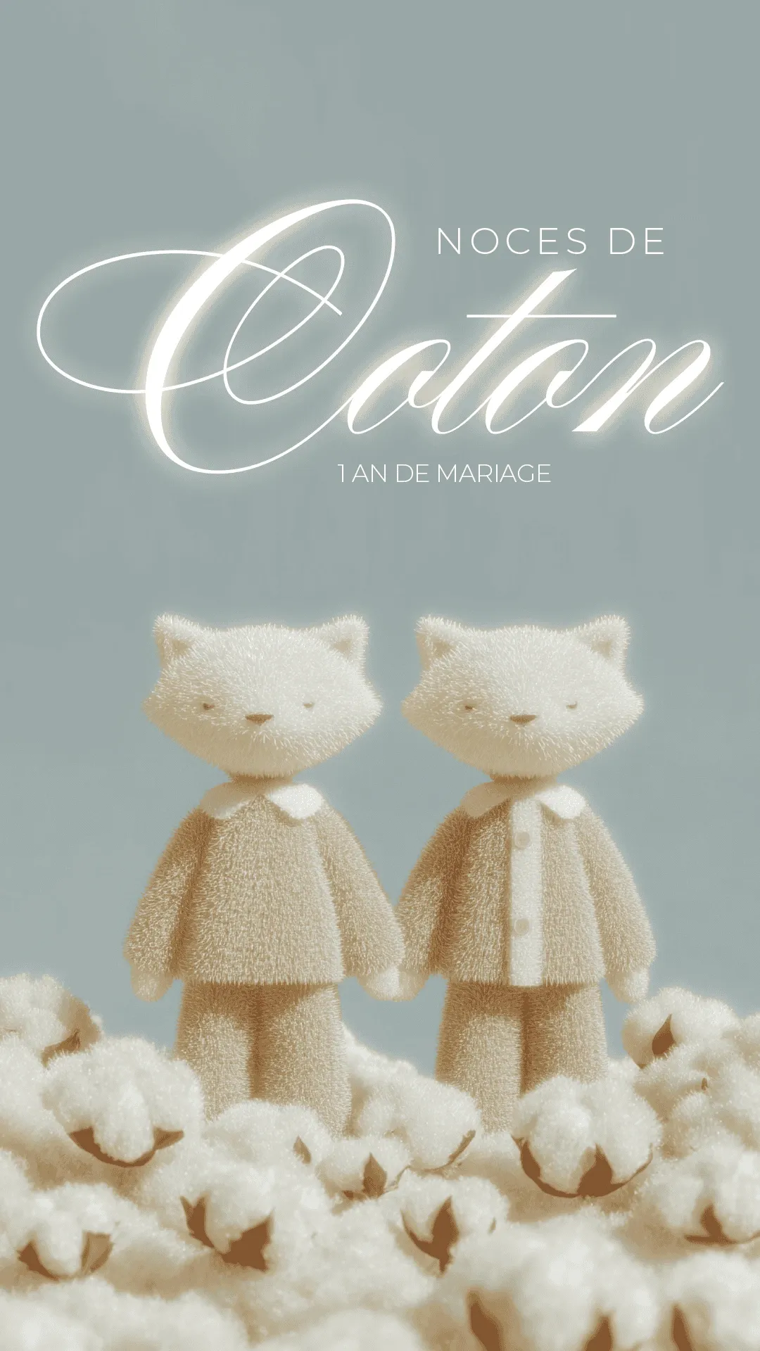 Carte anniversaire de mariage noces de coton collection Lucille Allard