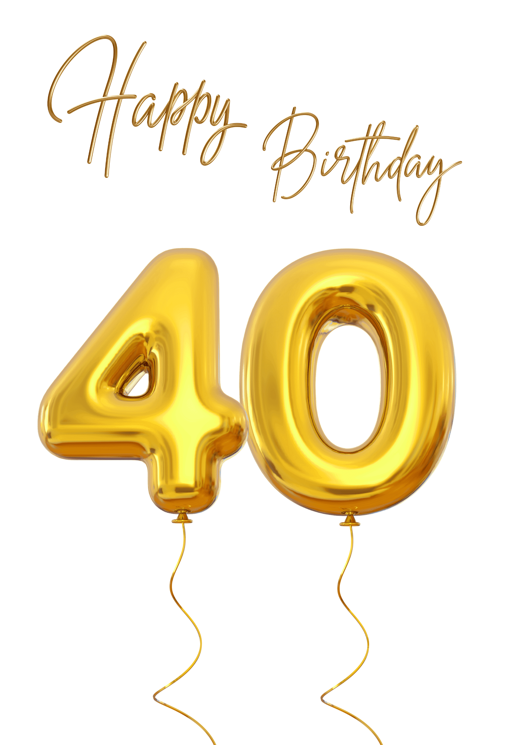 Carte de voeux anniversaire 40 ans ballons