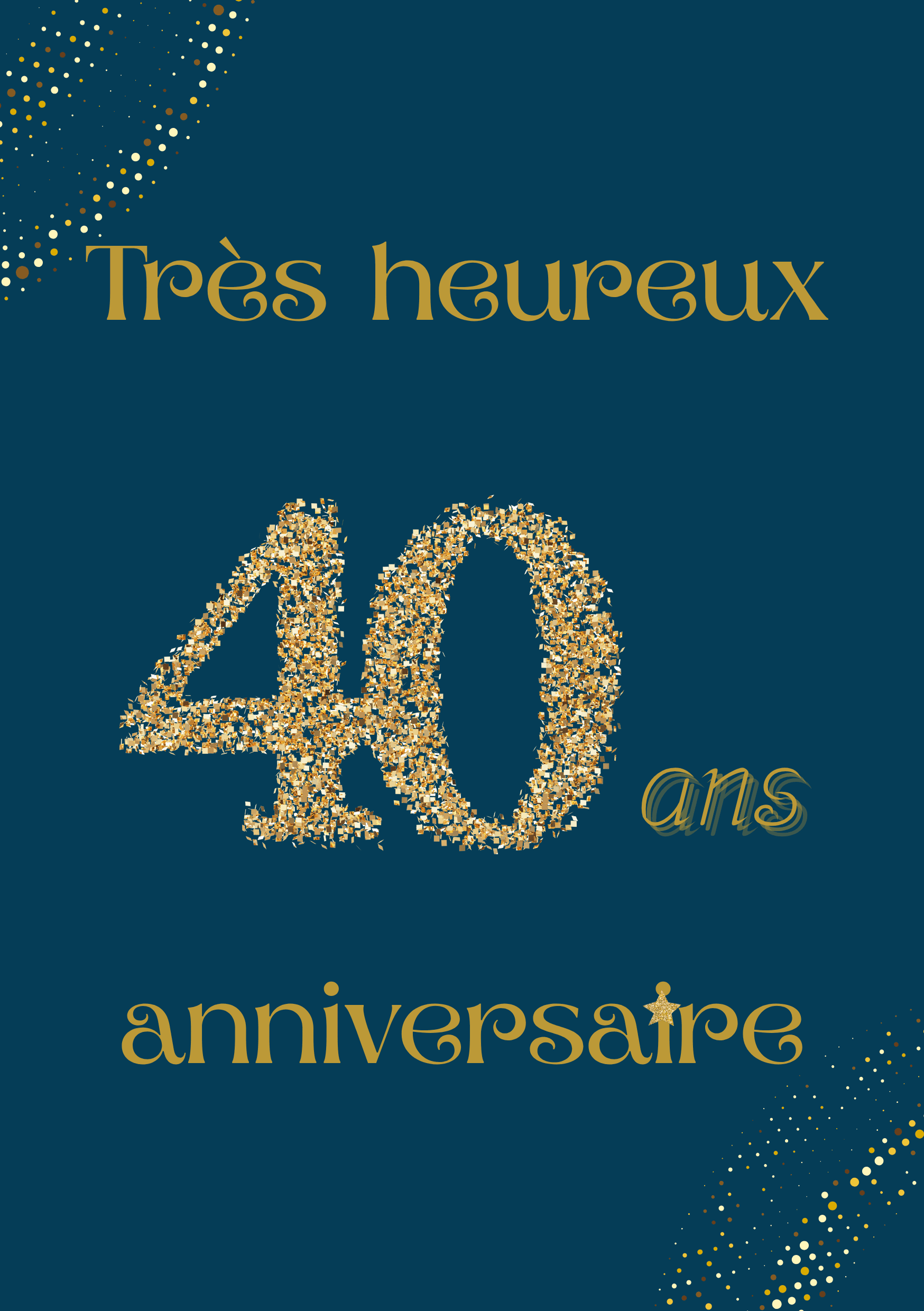 Carte de voeux anniversaire 40 ans 