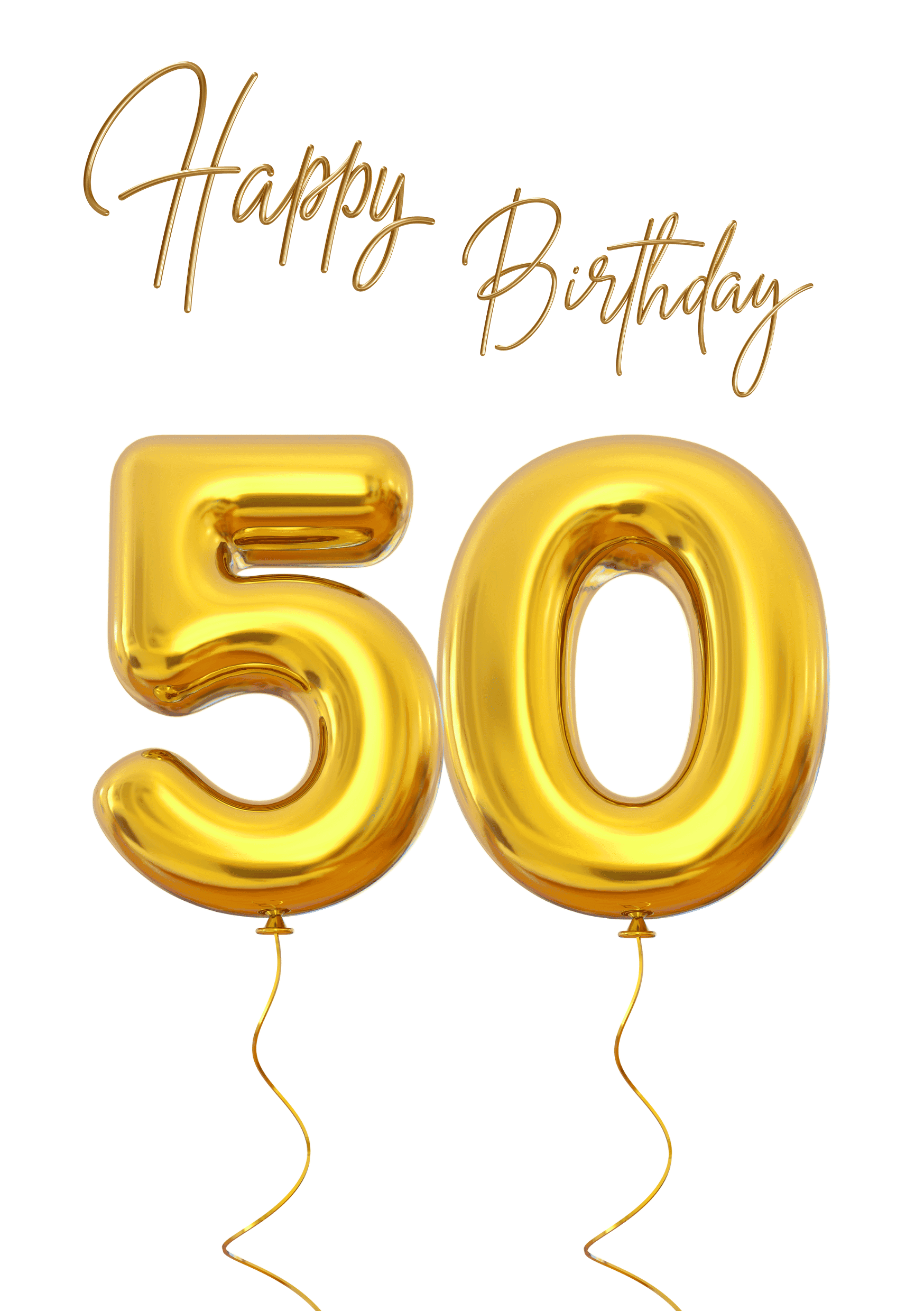 Carte de voeux anniversaire 50 ans ballons