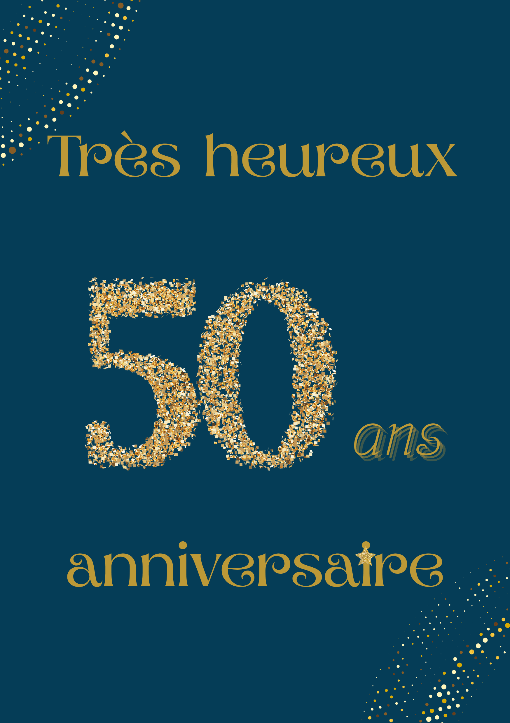 Carte de voeux anniversaire 50 ans 