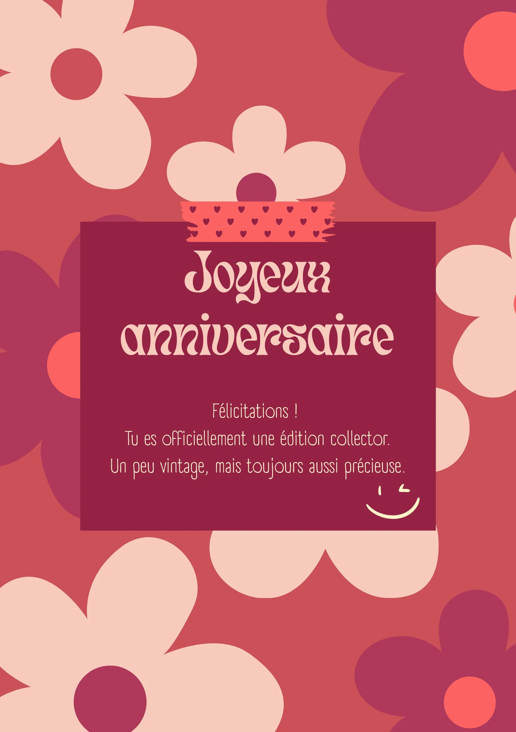 Carte anniversaire humour vintage