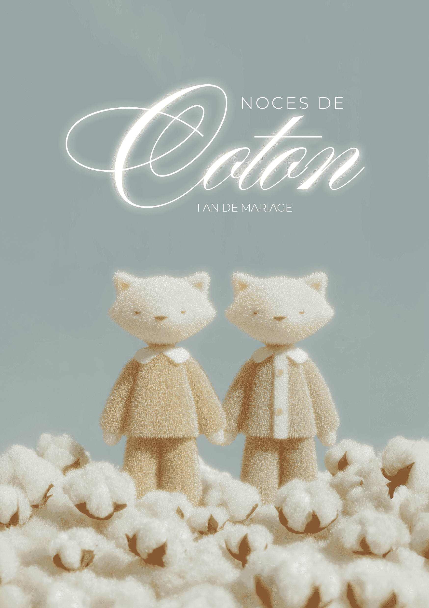 Carte anniversaire mariage noces de coton collection Lucille Allard