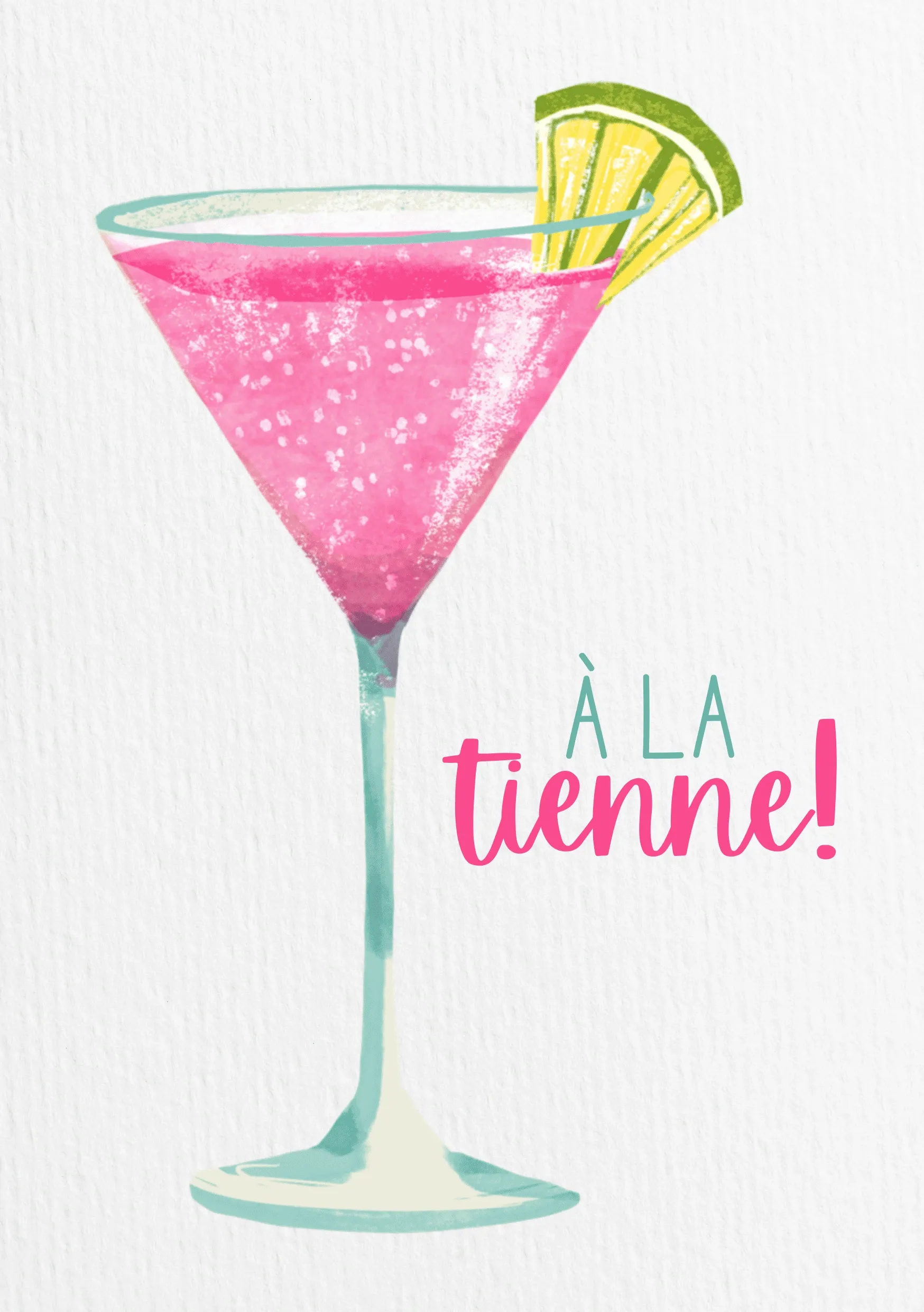 Carte anniversaire virtuelle cocktail