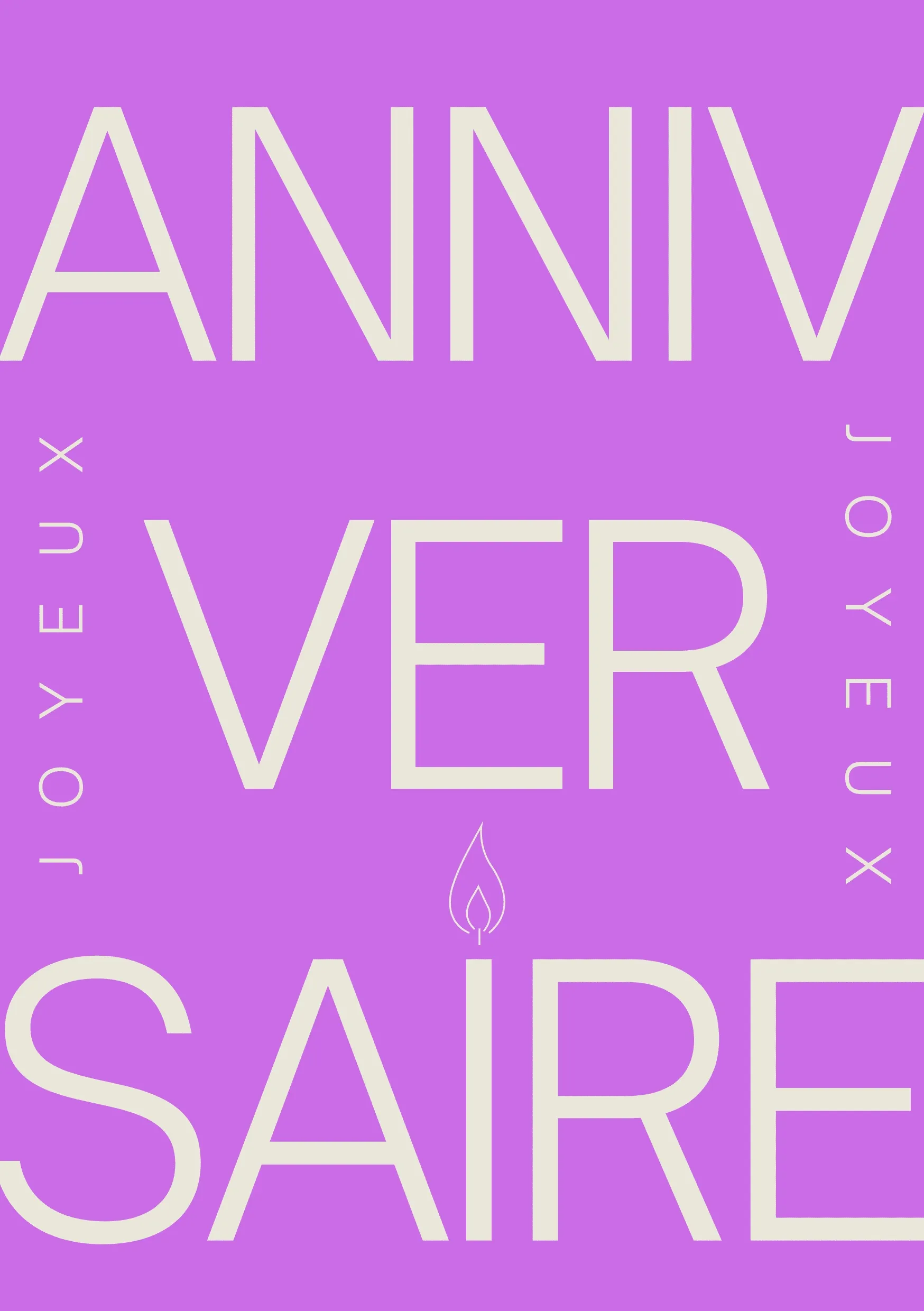 Carte anniversaire virtuelle violette