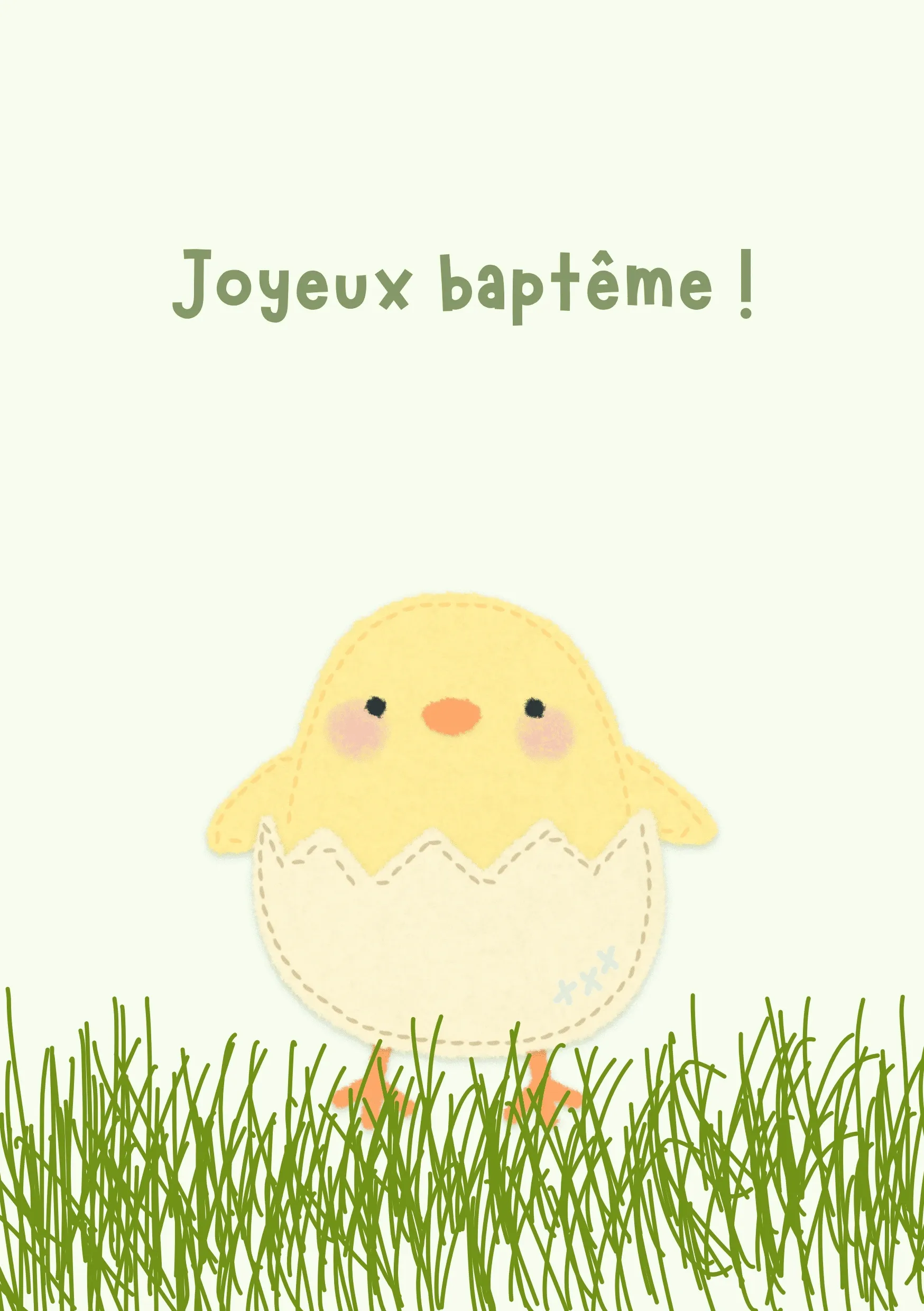 Carte baptême poussin