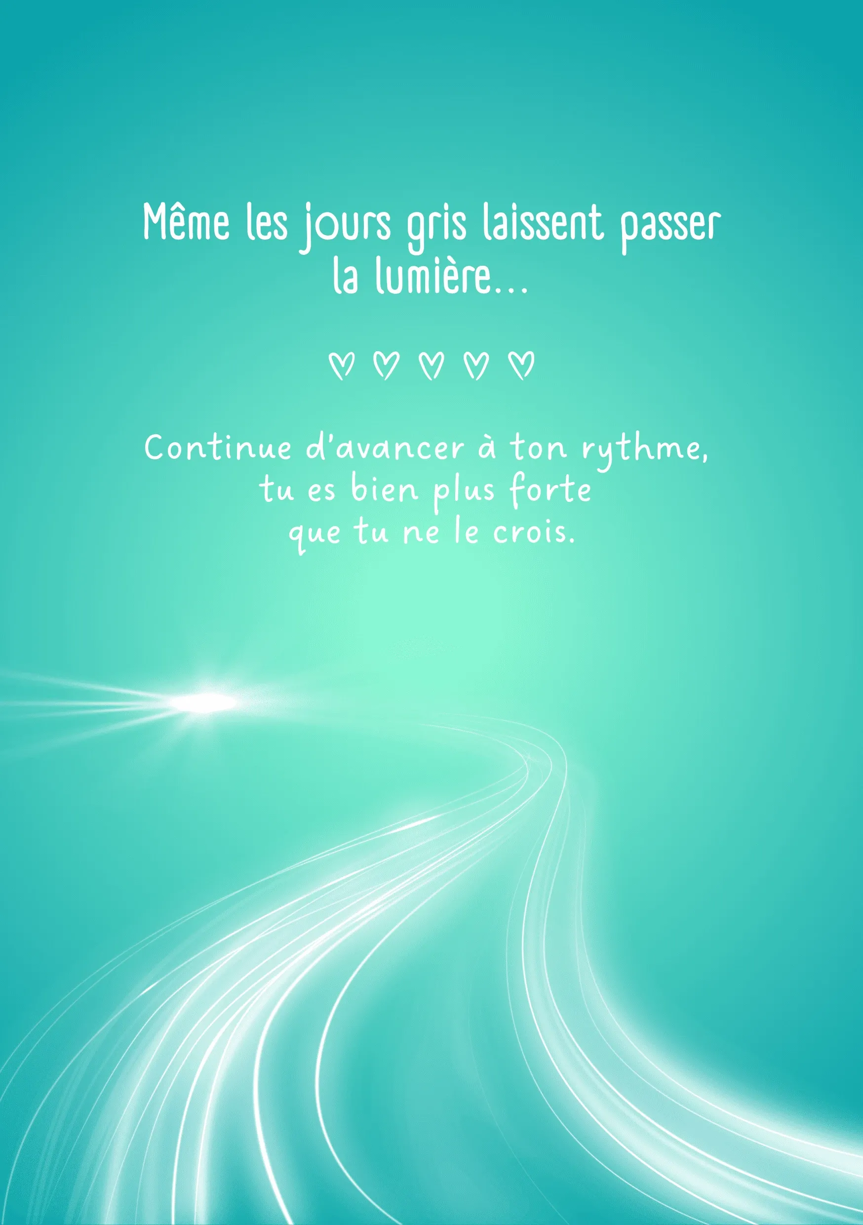 Carte bon rétablissement chemin lumineux