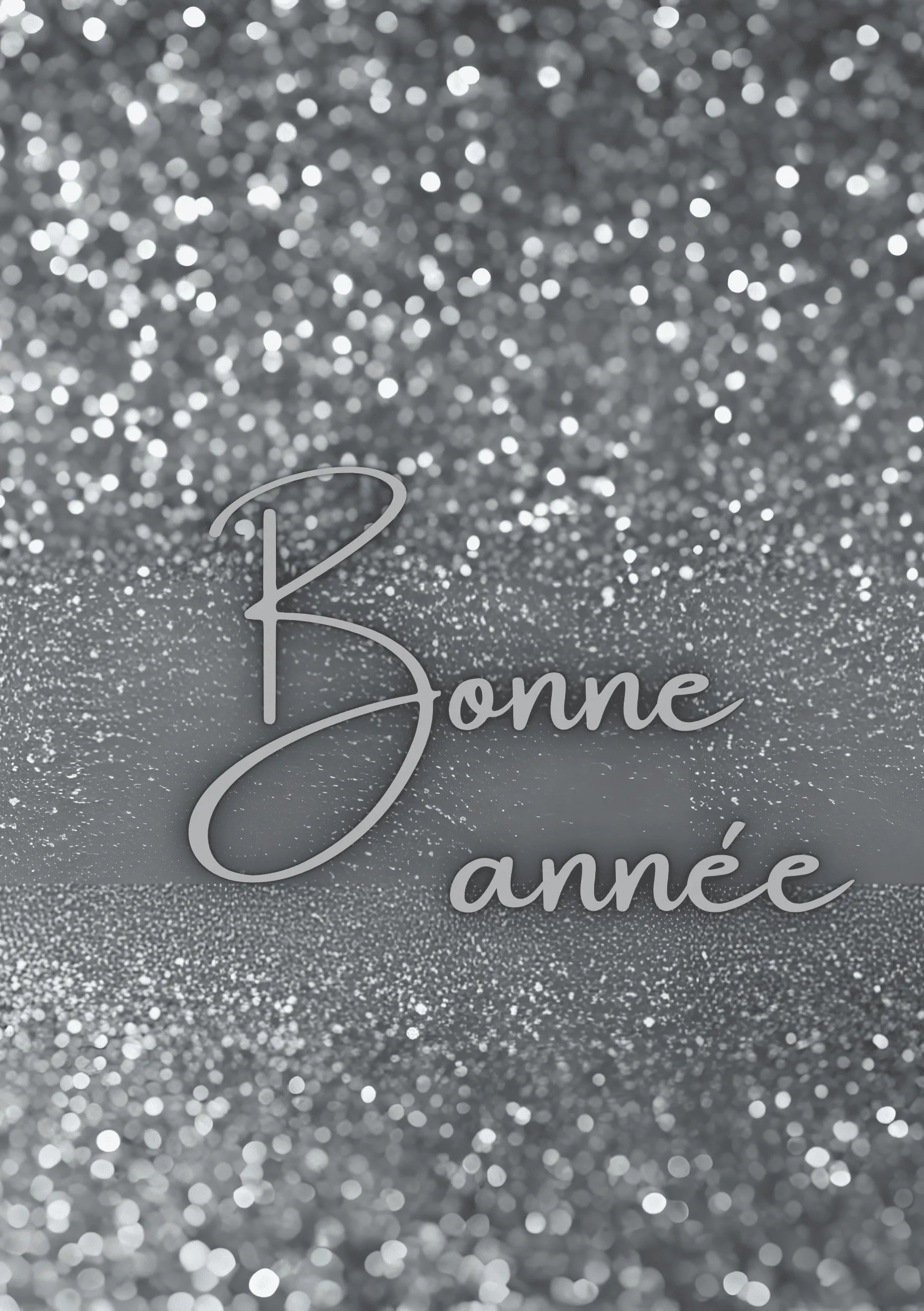 Carte bonne année 2027 paillettes argentées