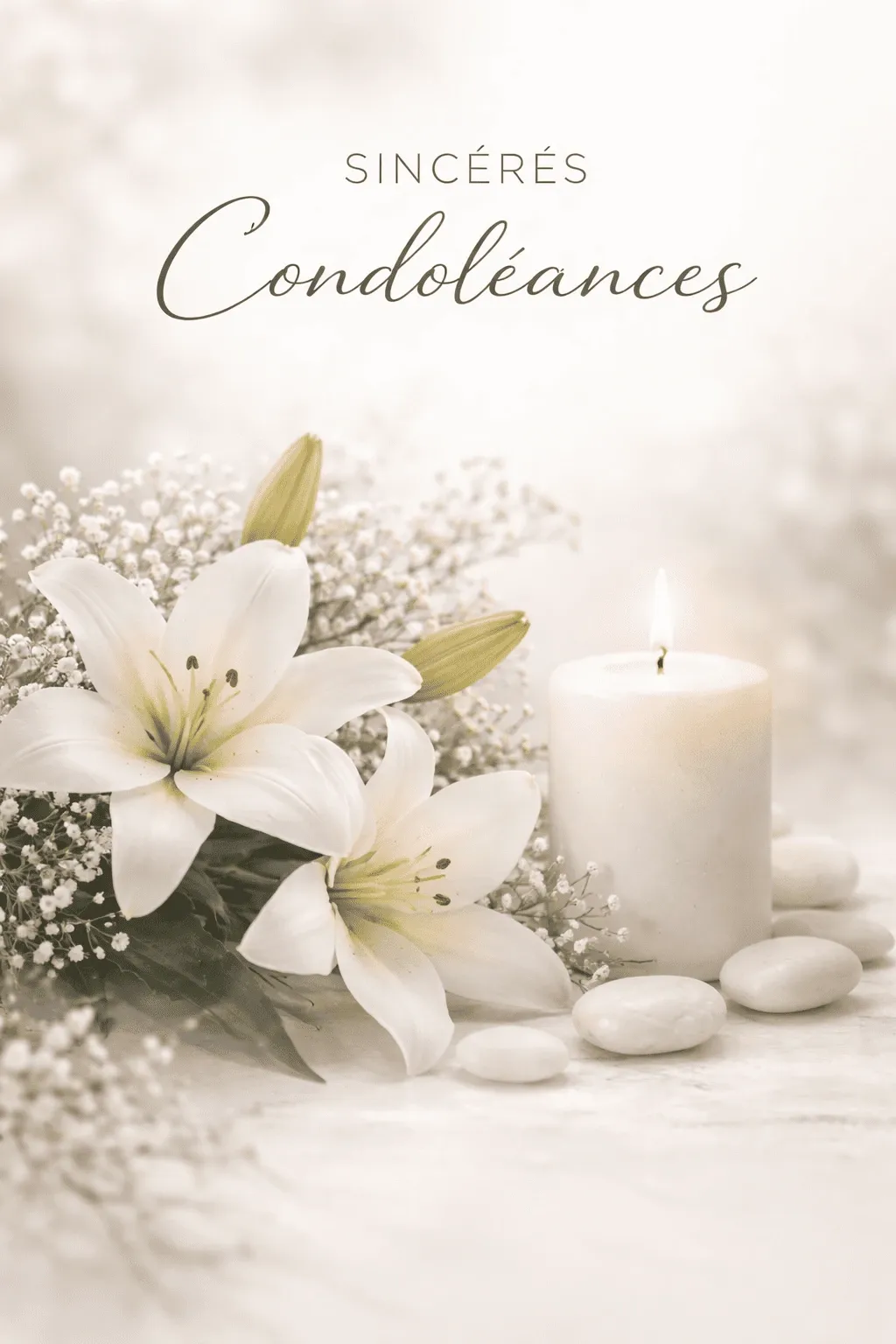 Carte de condoléances bougie 