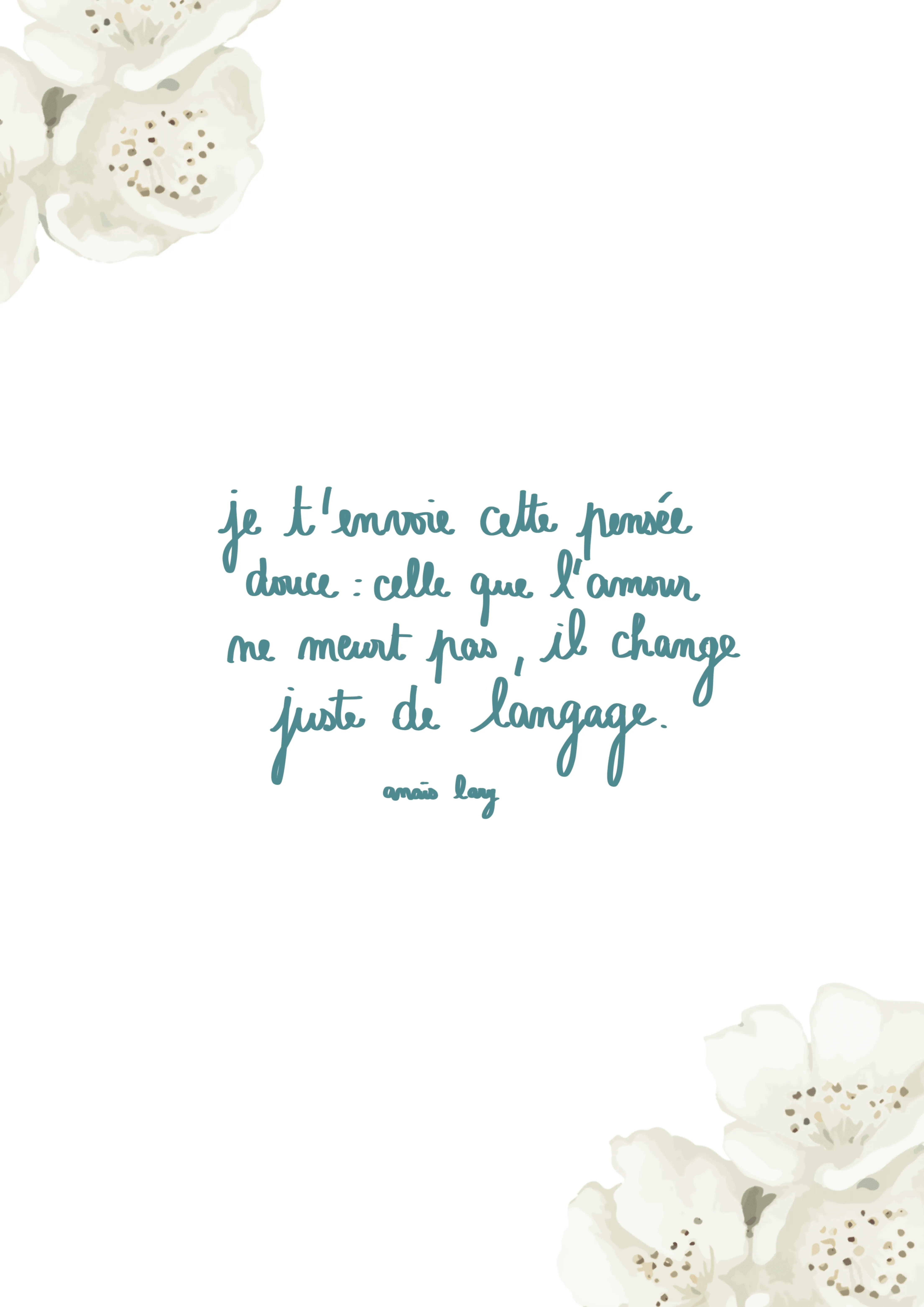 Carte de condoléances collection citation Anais Lary