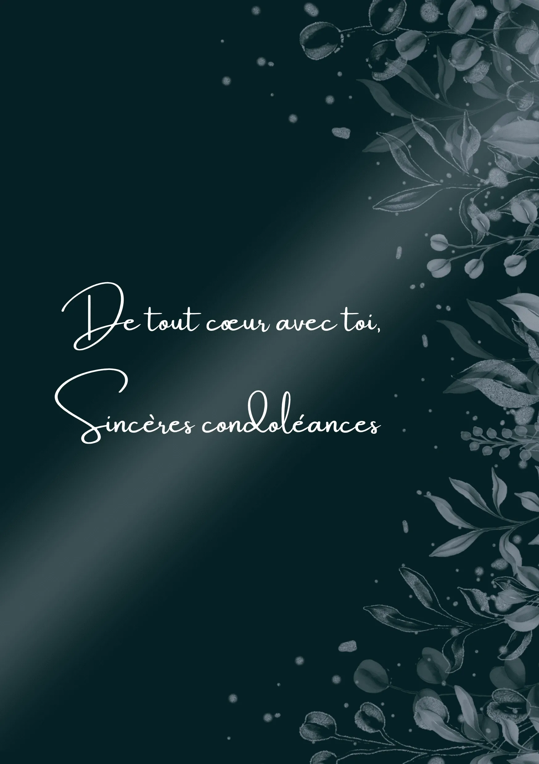 Carte de condoléances de coeur avec toi