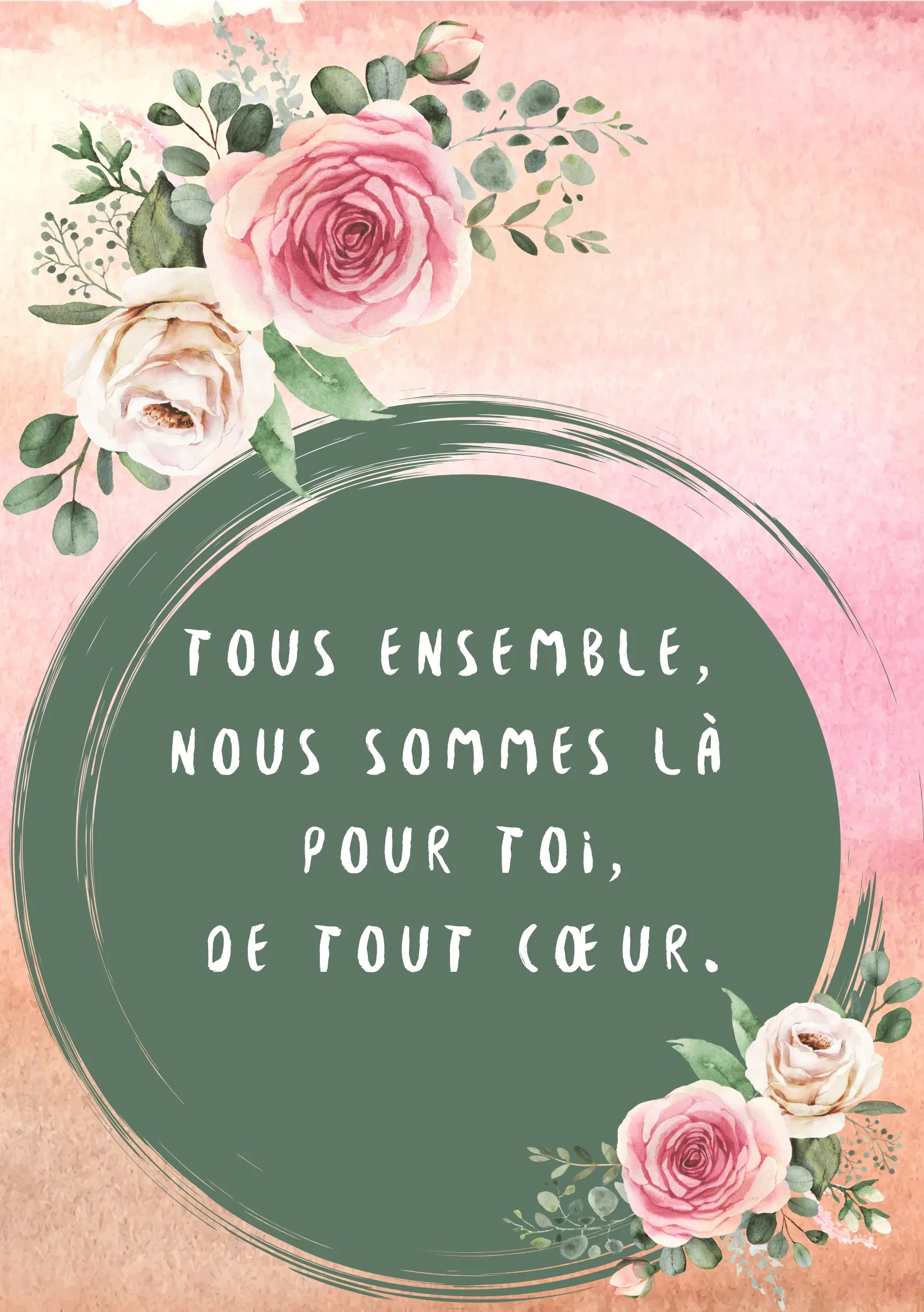 Carte de condoléances fleurs soutien