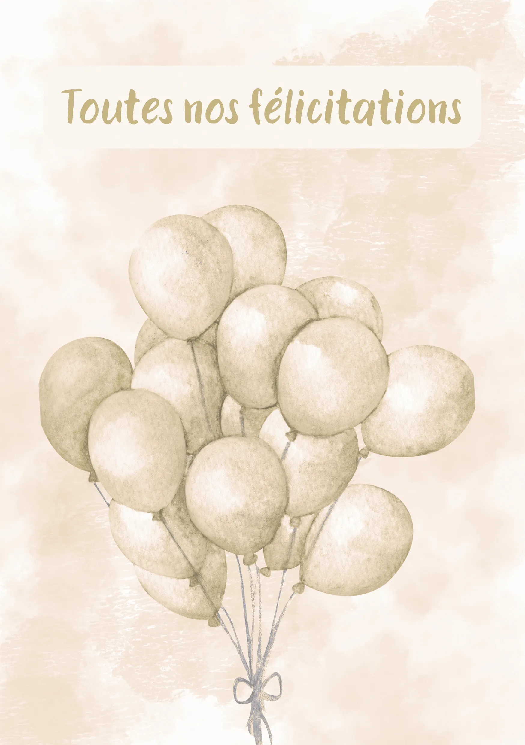 Carte de félicitations ballons aquarelle