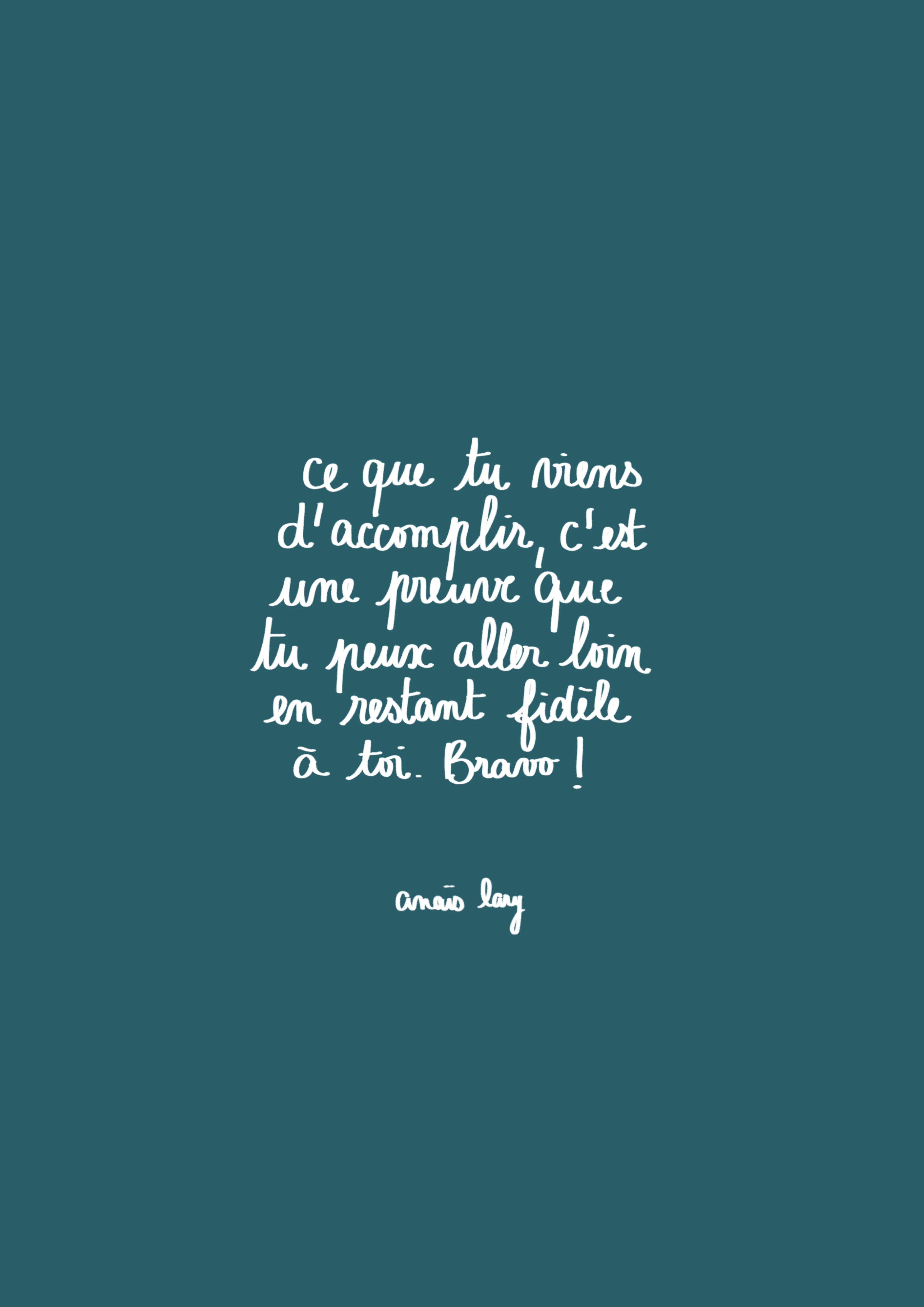 Carte de félicitations collection Anaïs Lary citation