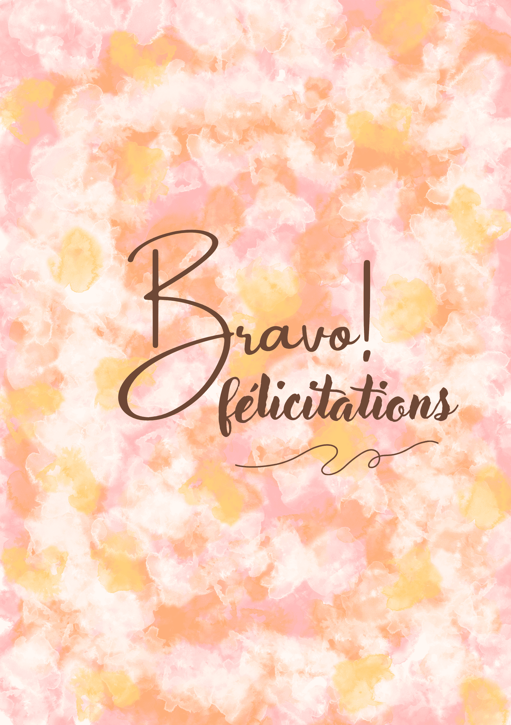 Carte de félicitations bravo