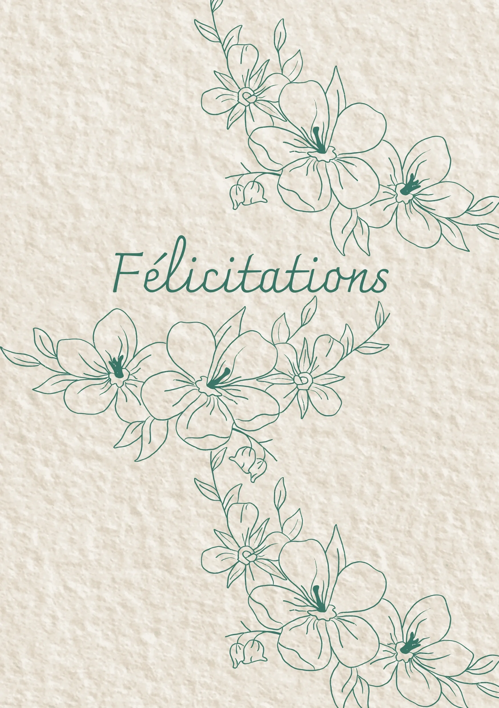 Carte de félicitations ornements fleurs