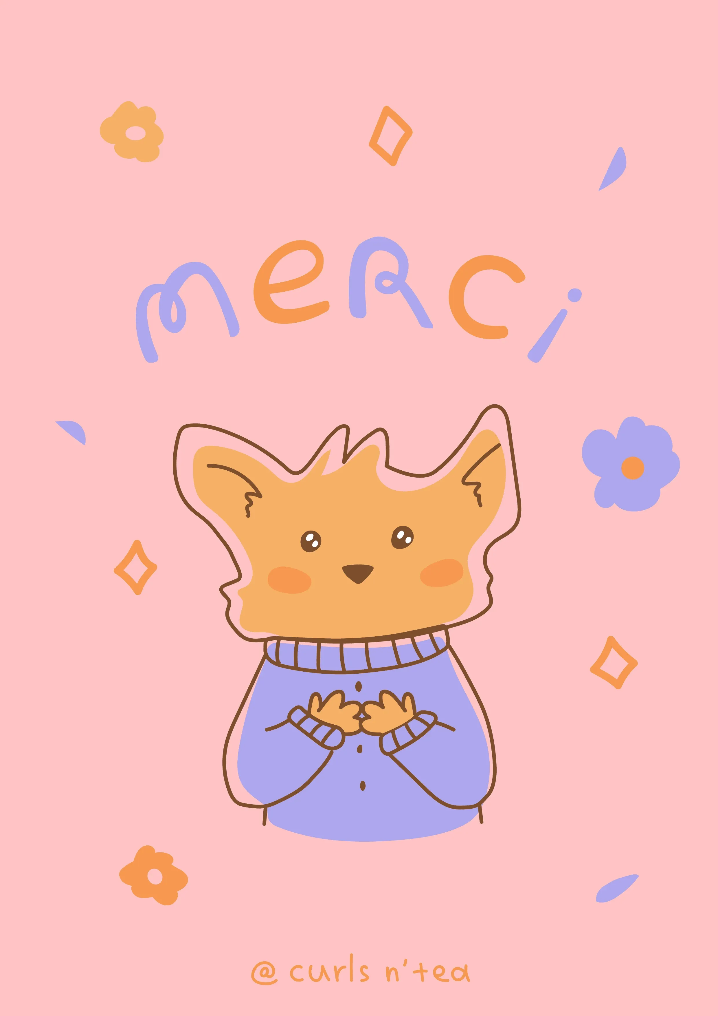 Carte de remerciement illustration Laure anne Porto