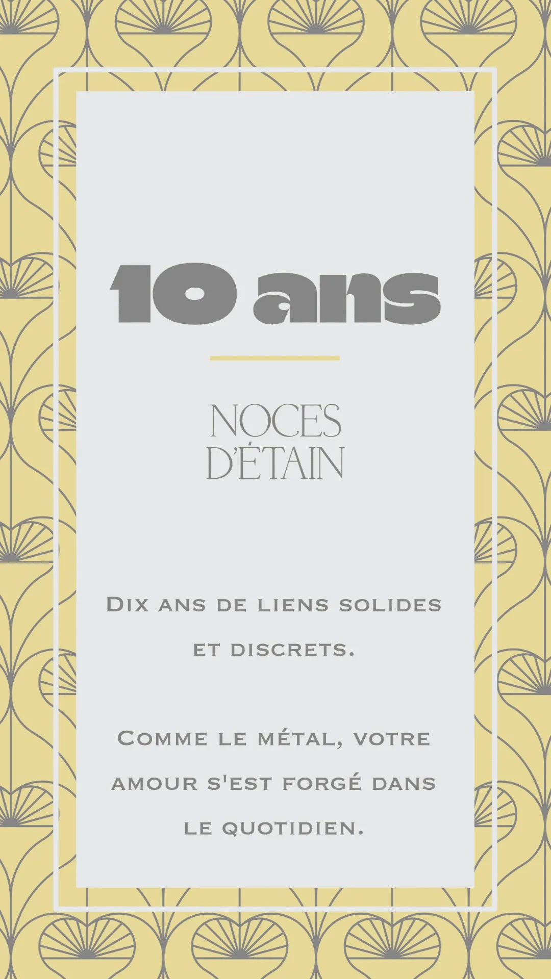 Carte anniversaire mariage 10 ans collection RachelRa Design 