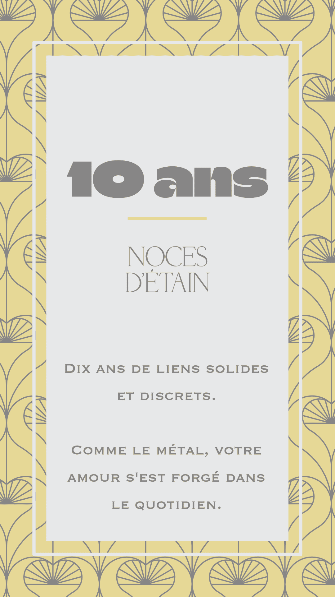 Carte de voeux anniversaire 10 ans de mariage collection Rachel Ra Design
