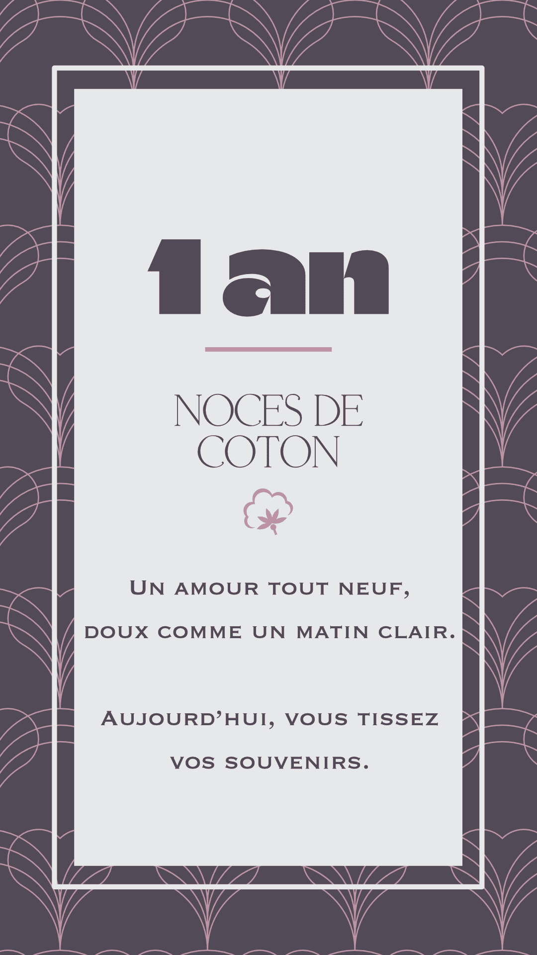 carte de voeux anniversaire 1 an de mariage
