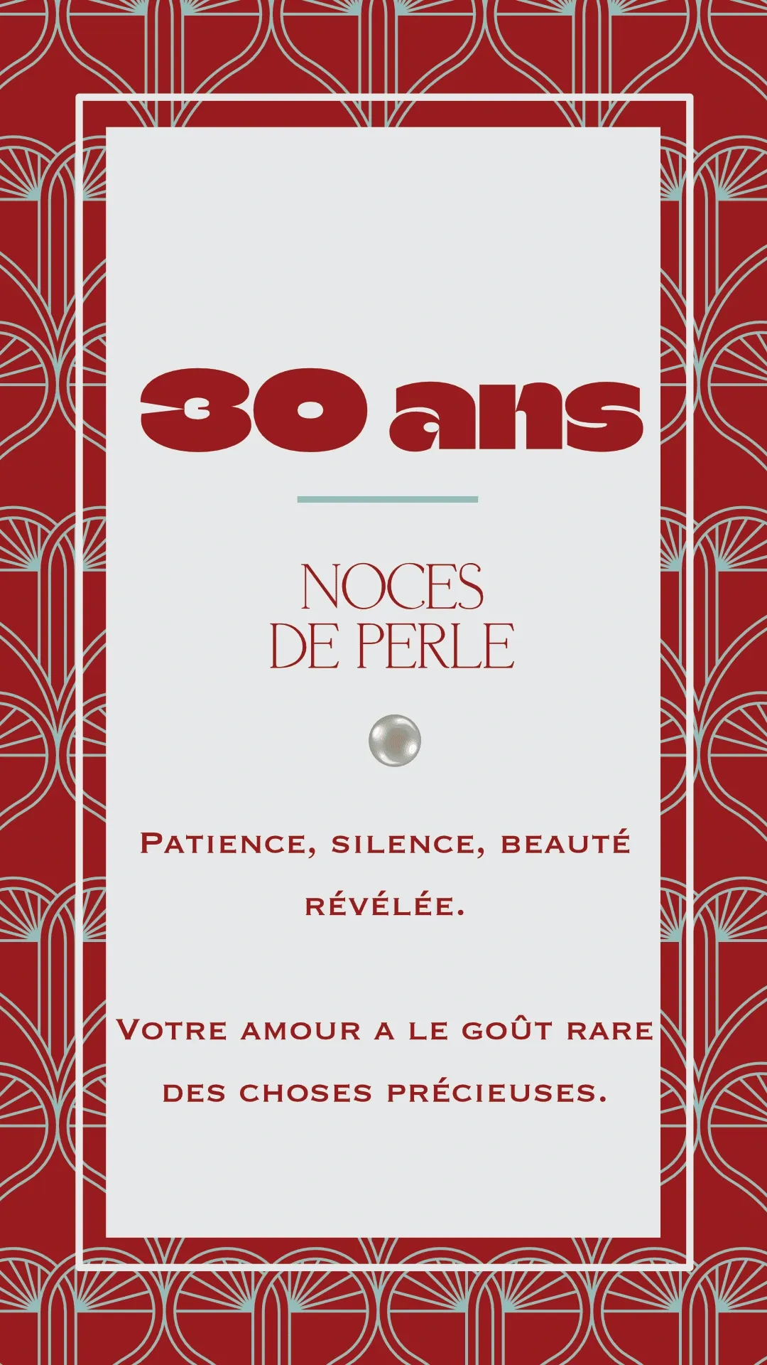 Carte anniversaire 30 ans de mariage collection RachelRa Design