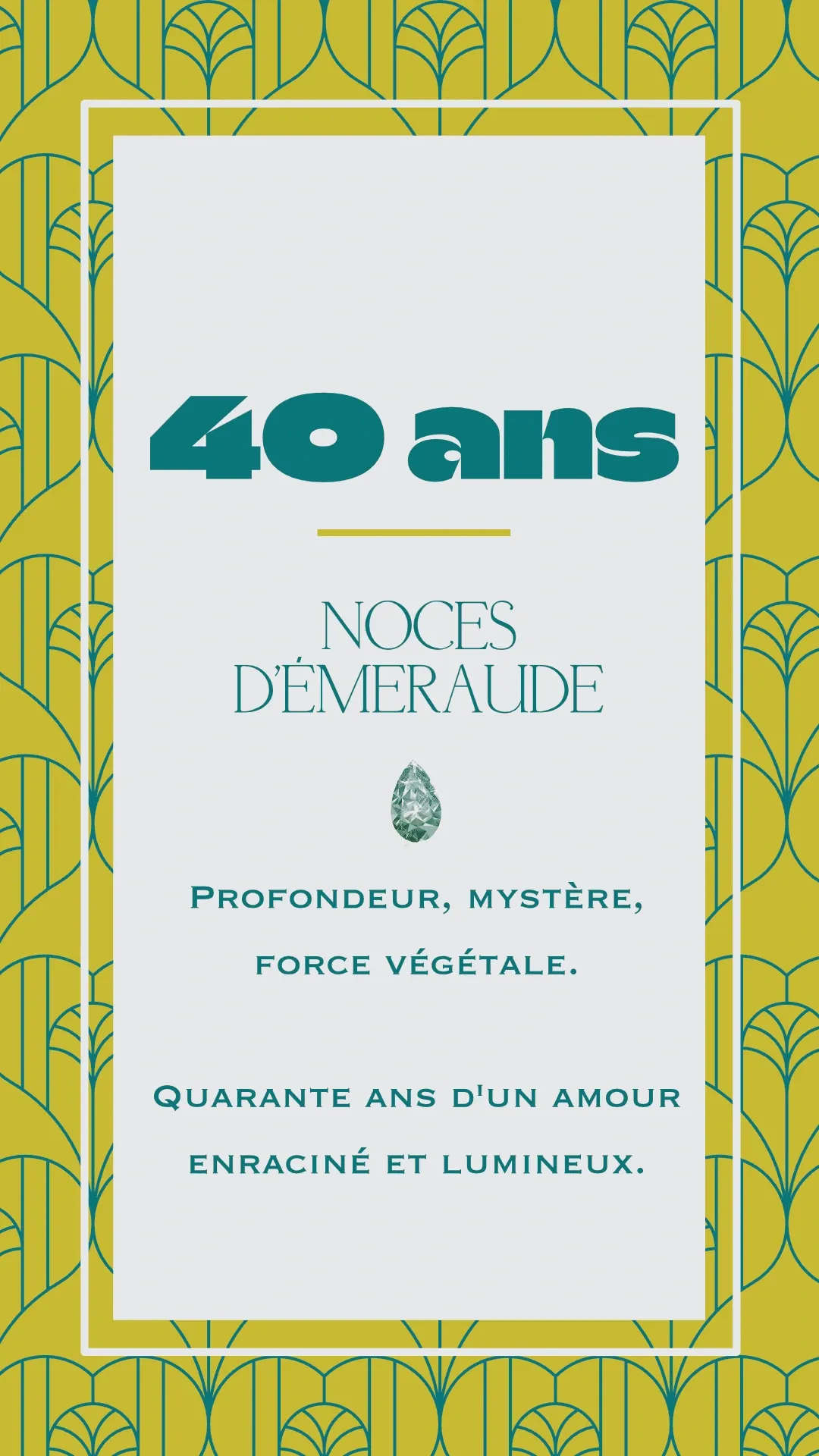 Carte anniversaire 40 ans de mariage collection Rachel Ra Design