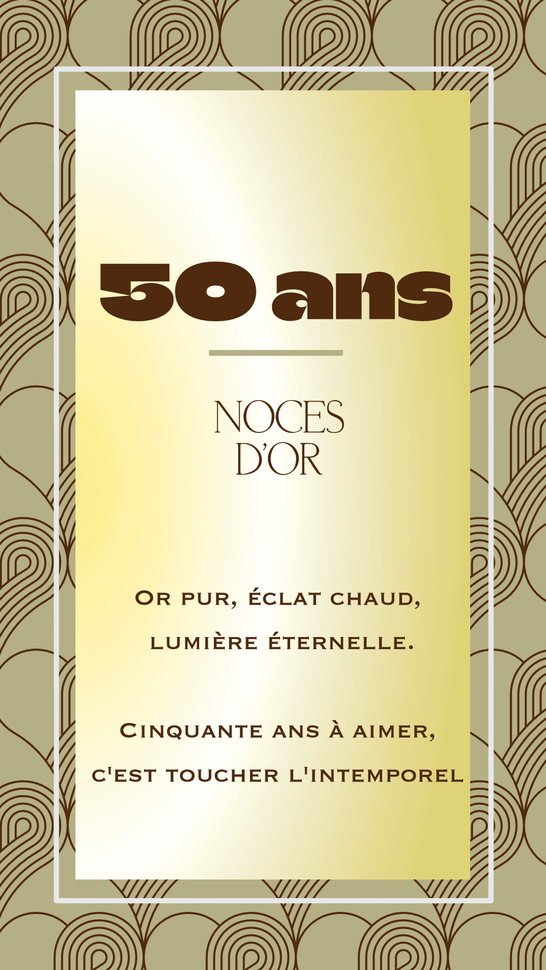 Carte de voeux anniversaire 50 ans de mariage collection Rachel Ra Design