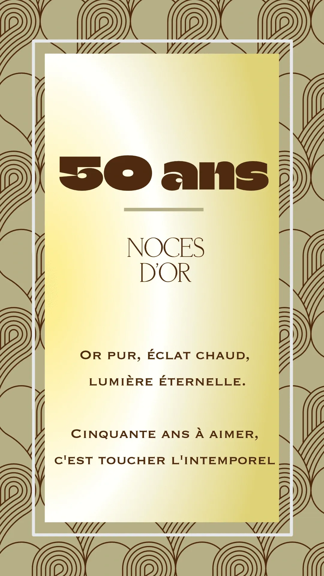 Carte anniversaire 50 ans de mariage collection Rachel Ra Design