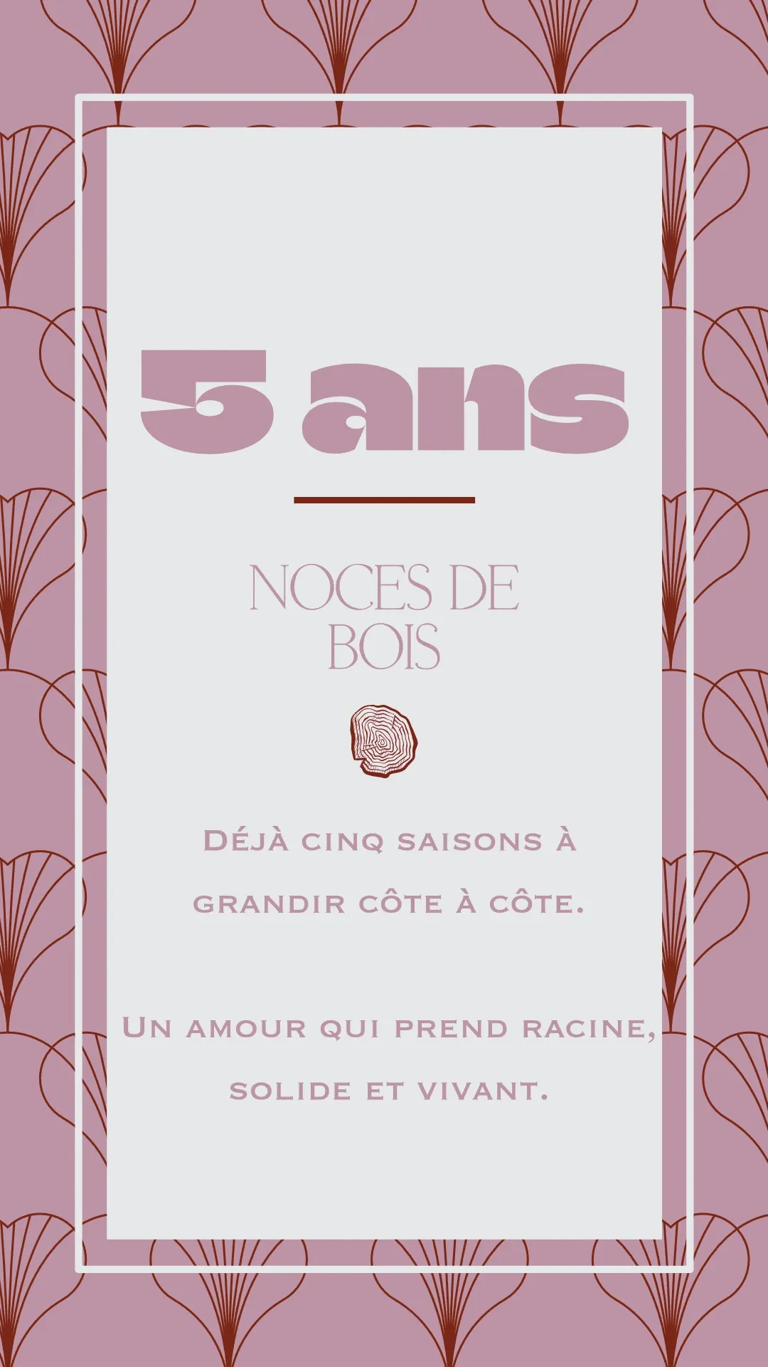 Carte anniversaire de mariage 5 ans collection RachelRa Design