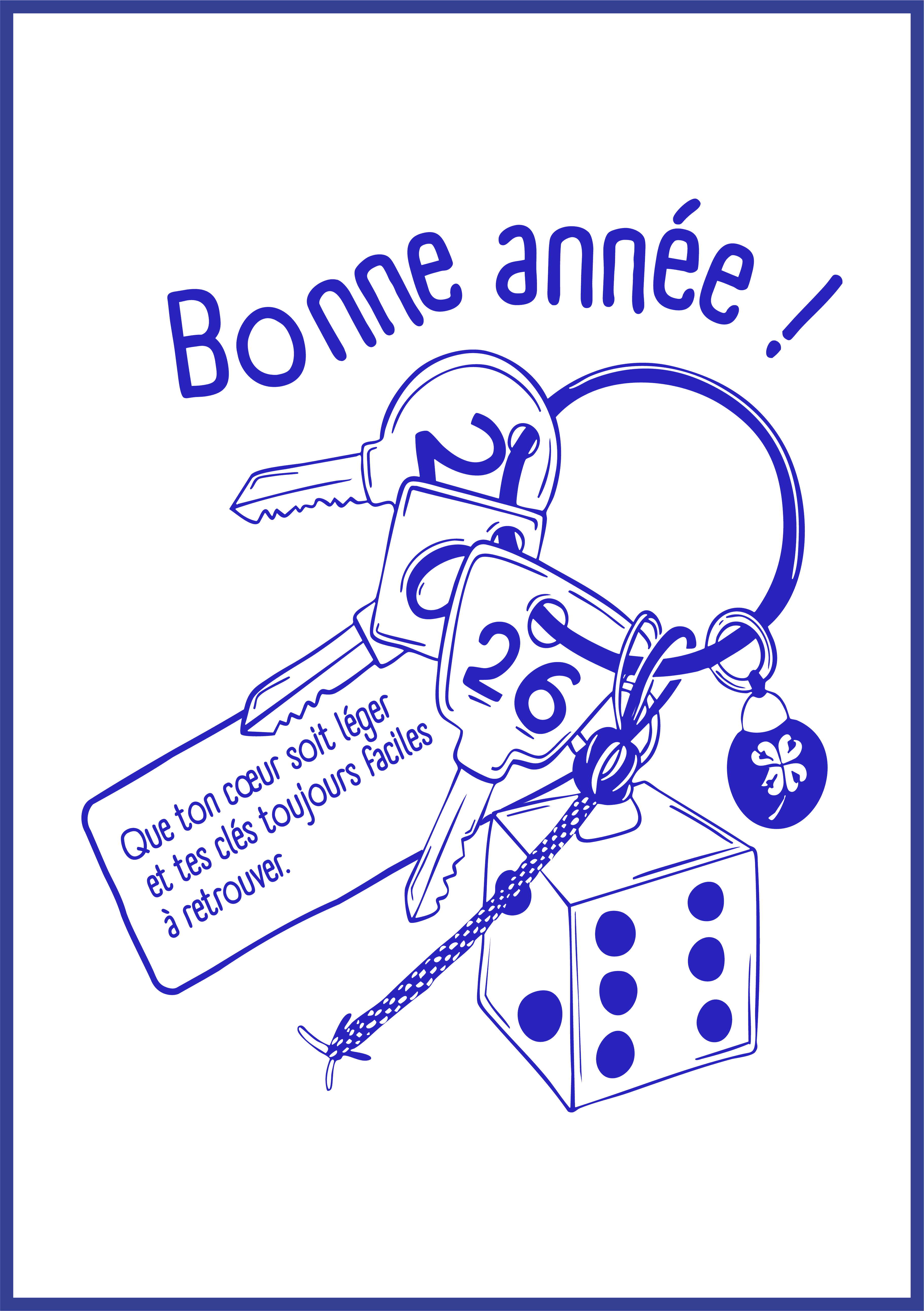 Carte de voeux bonne année 2026 clé collection Rebecca Sanchez 