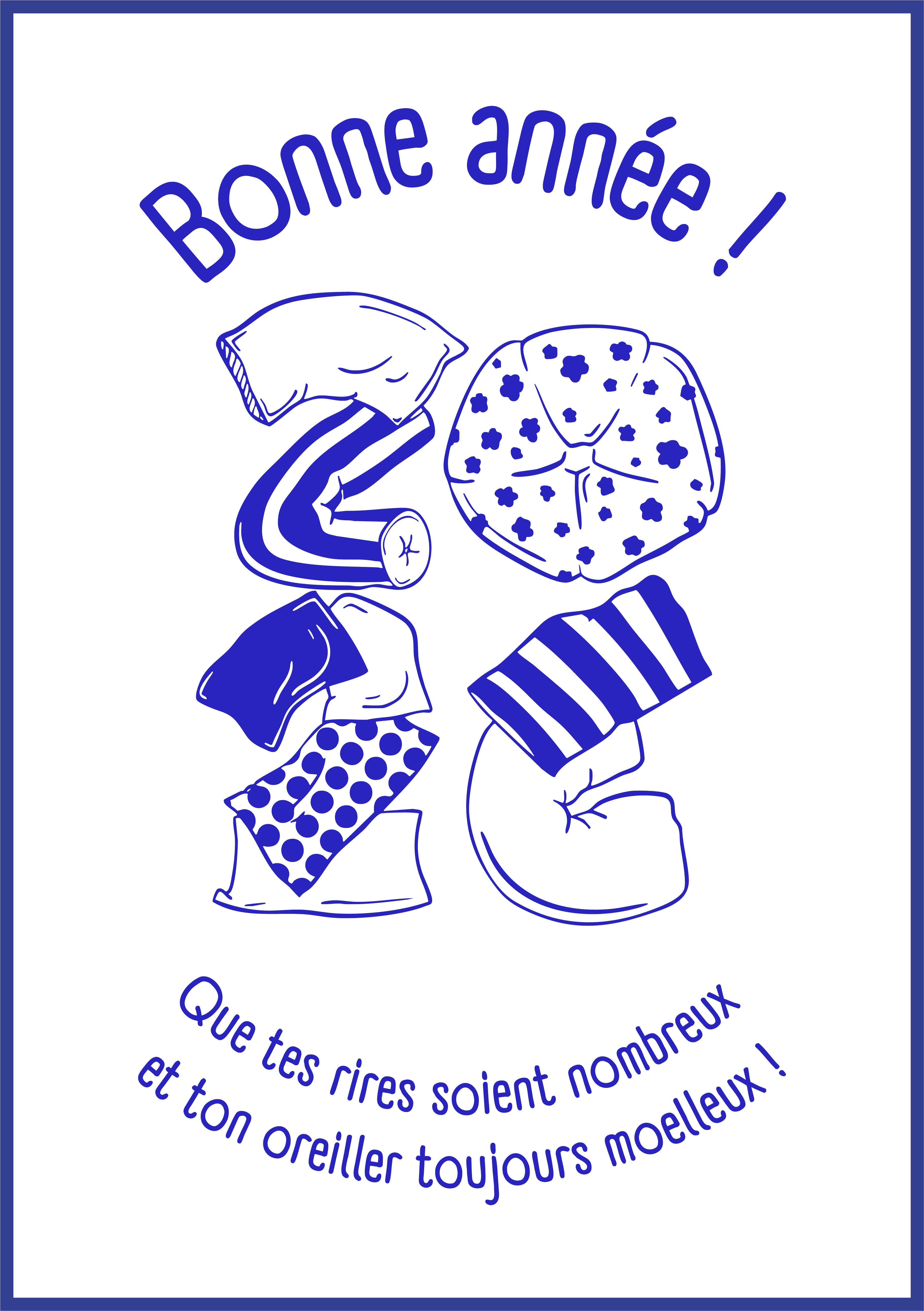 Carte de voeux bonne année 2026 oreiller collection Rebecca Sanchez 