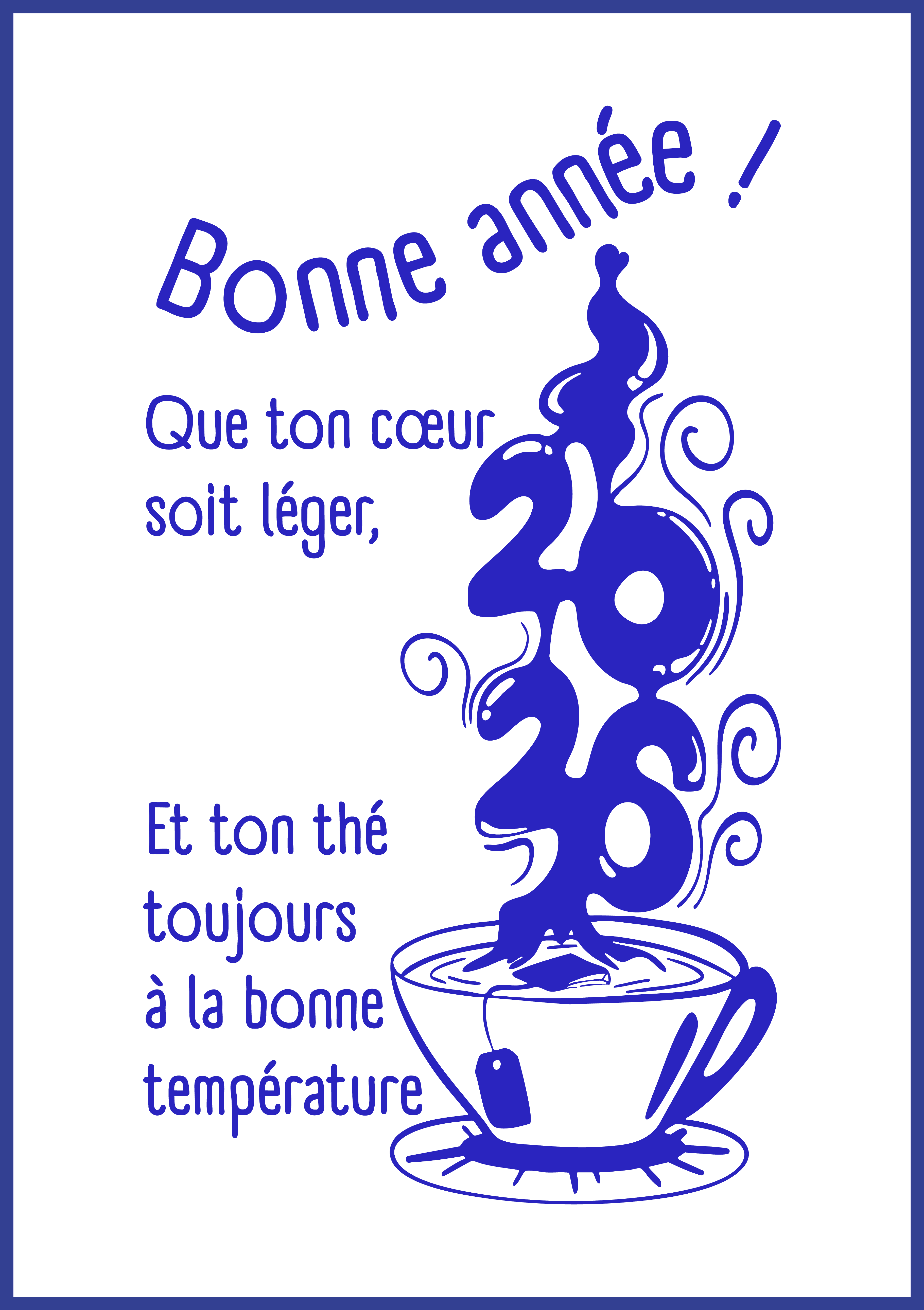 Carte de voeux bonne année 2026 thé collection Rebecca Sanchez 