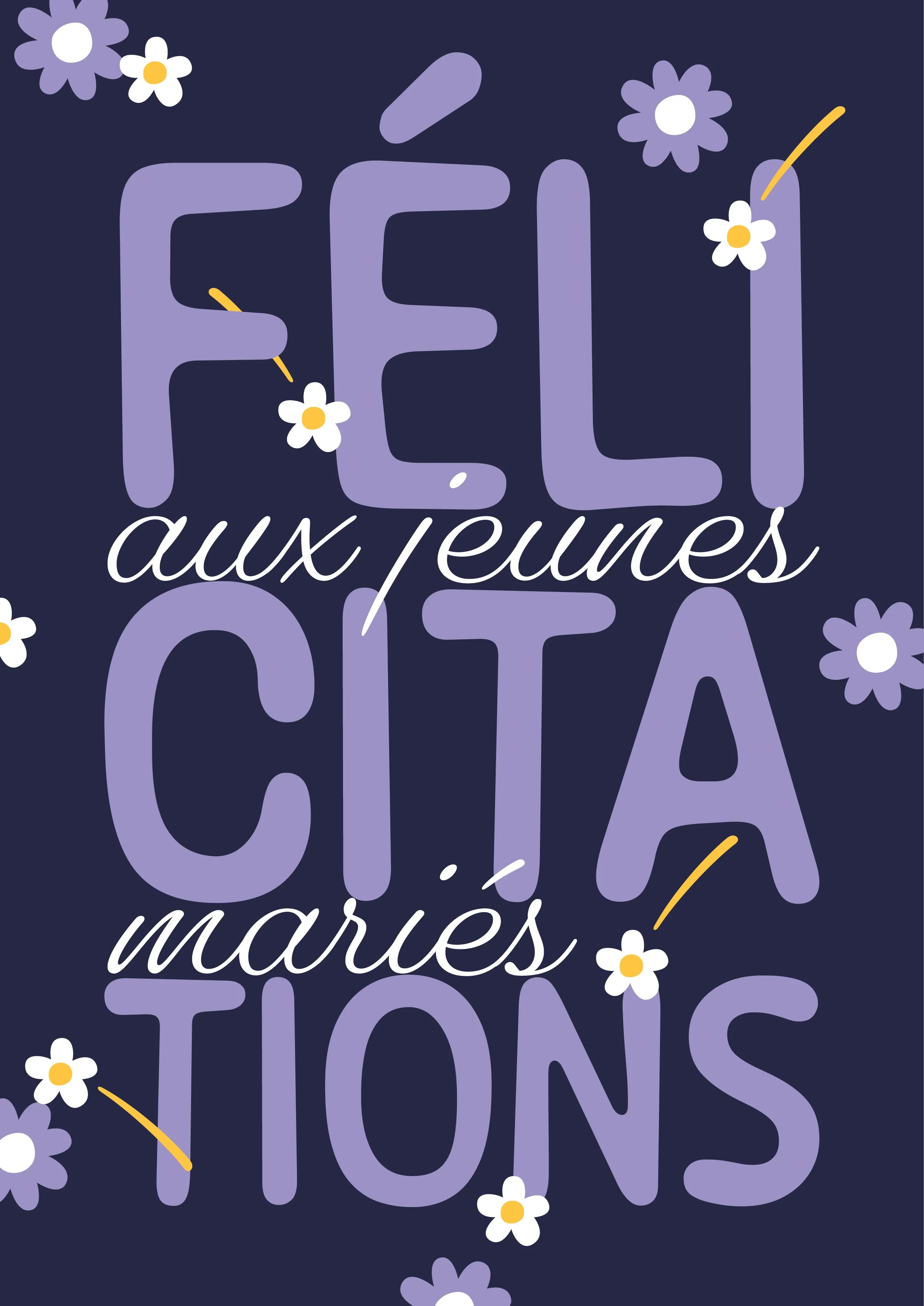 Carte félicitations mariage collection Cyanea graphisme