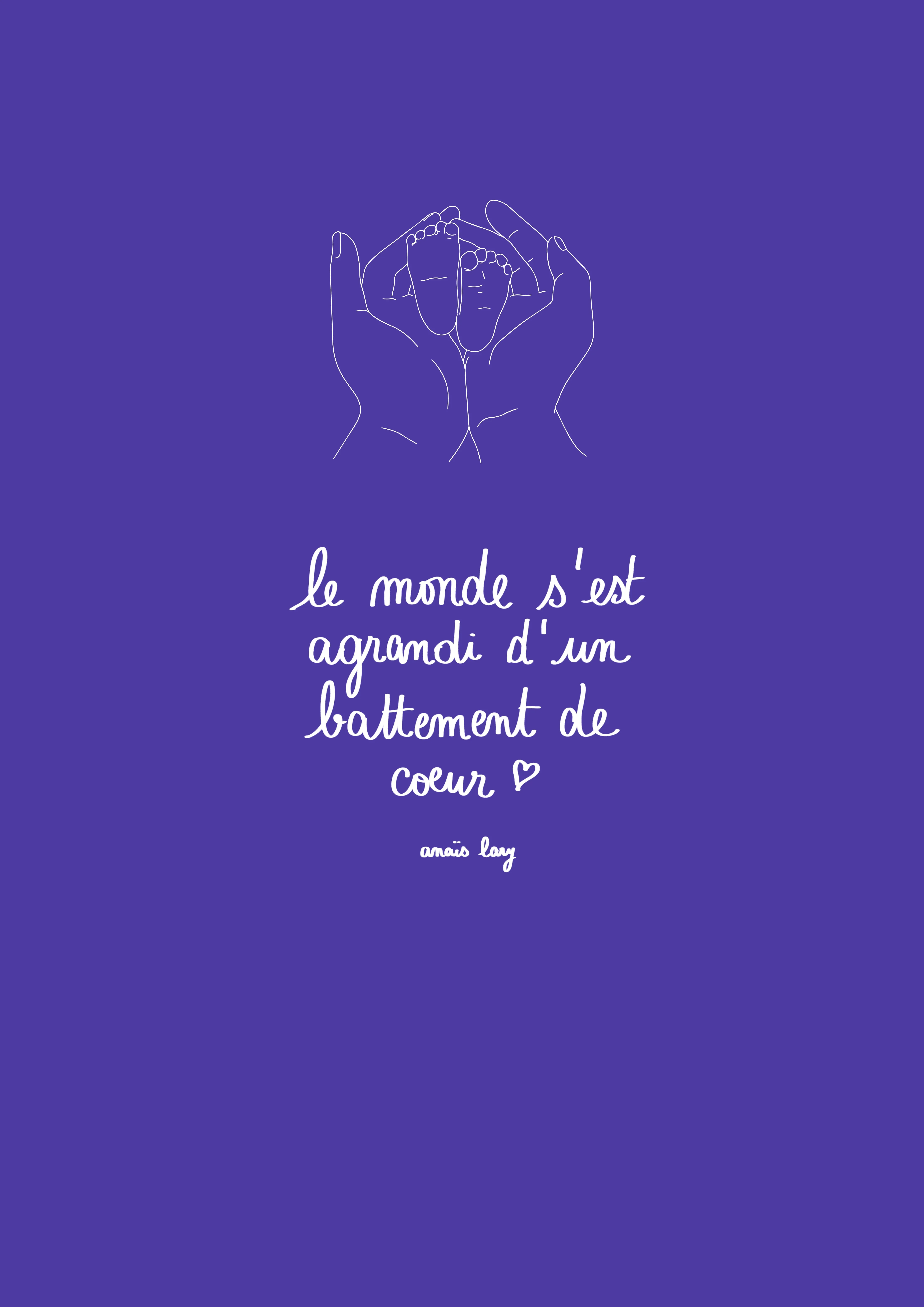 Carte félicitations naissance citation Anaïs Lary