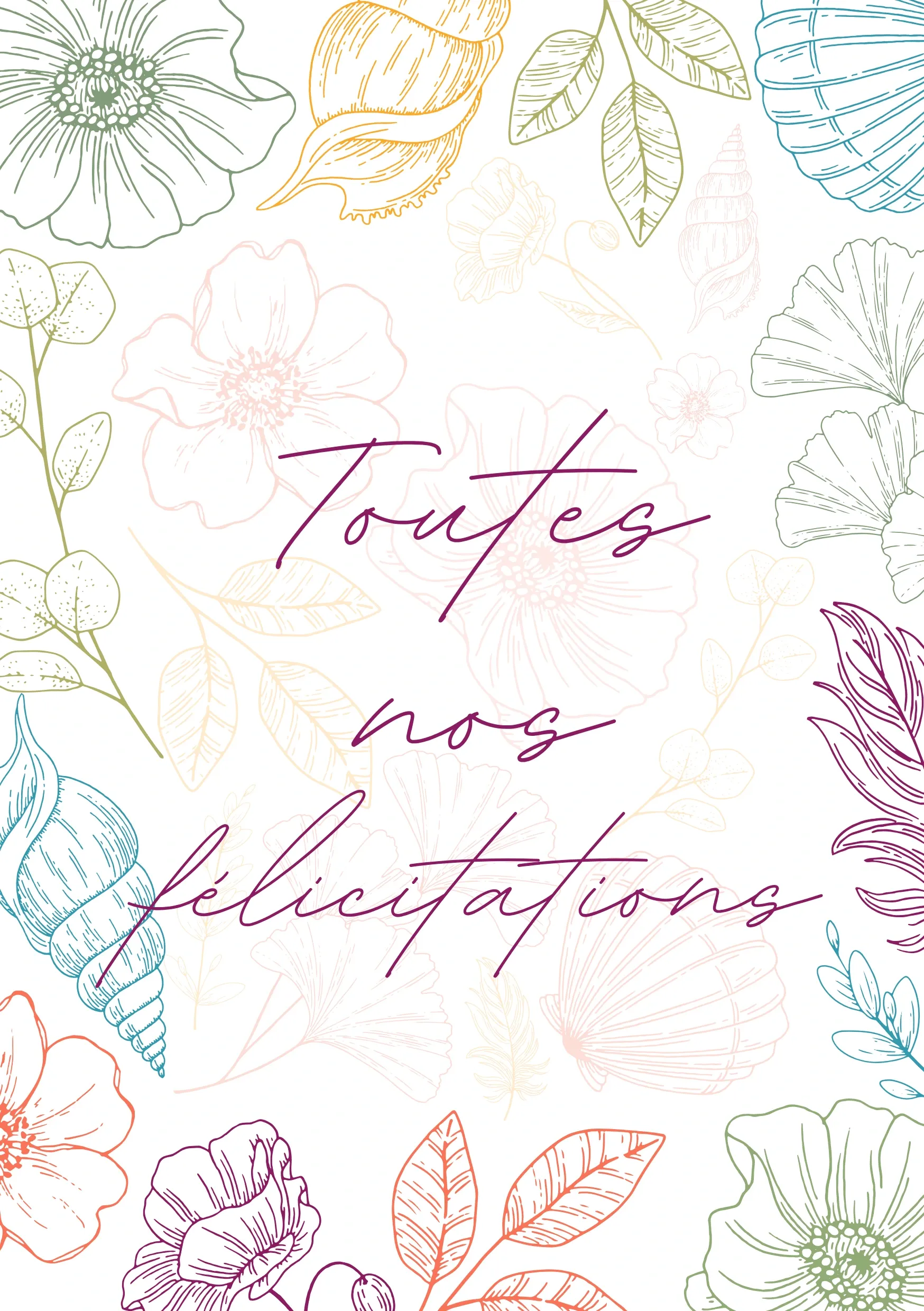 Carte félicitations dessins fleurs