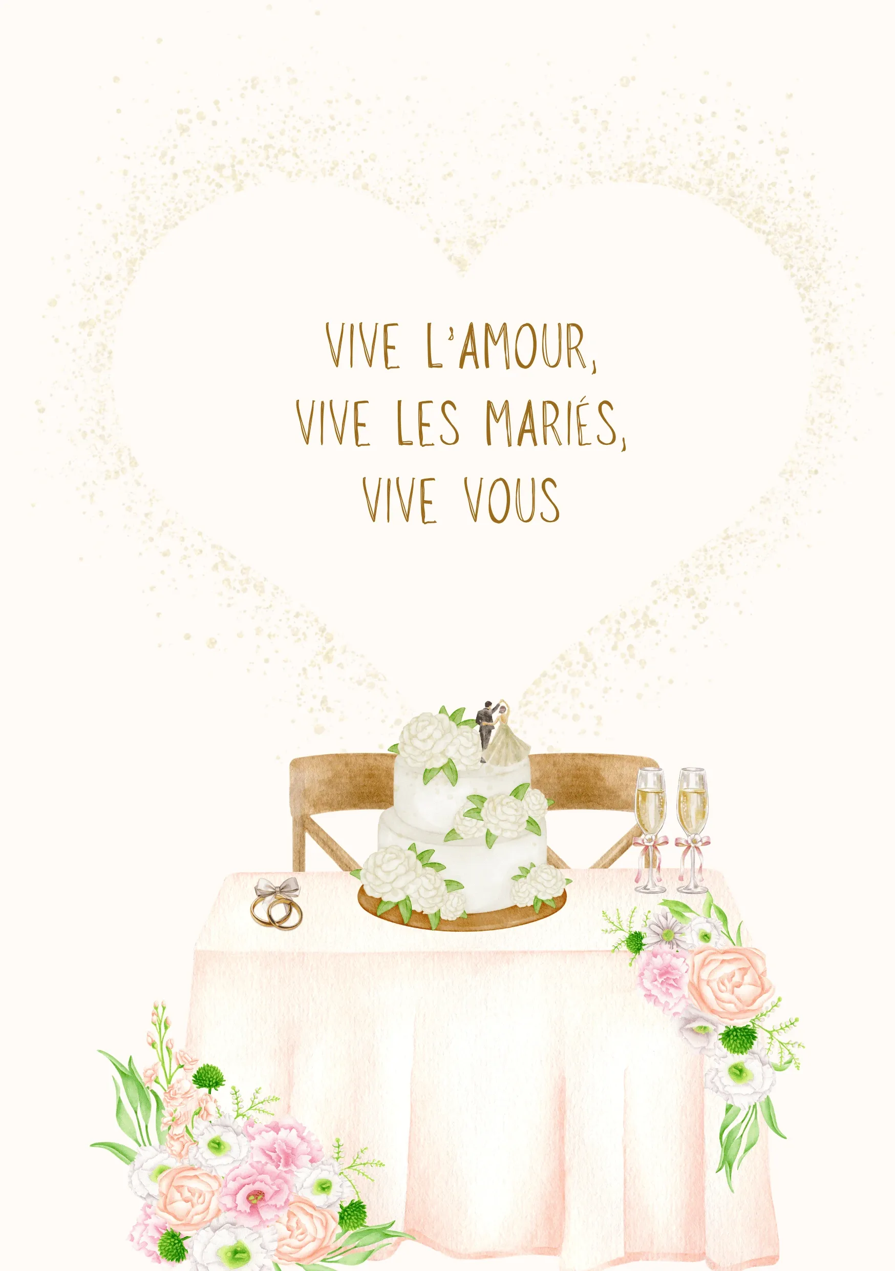 Carte félicitations mariage vive lamour