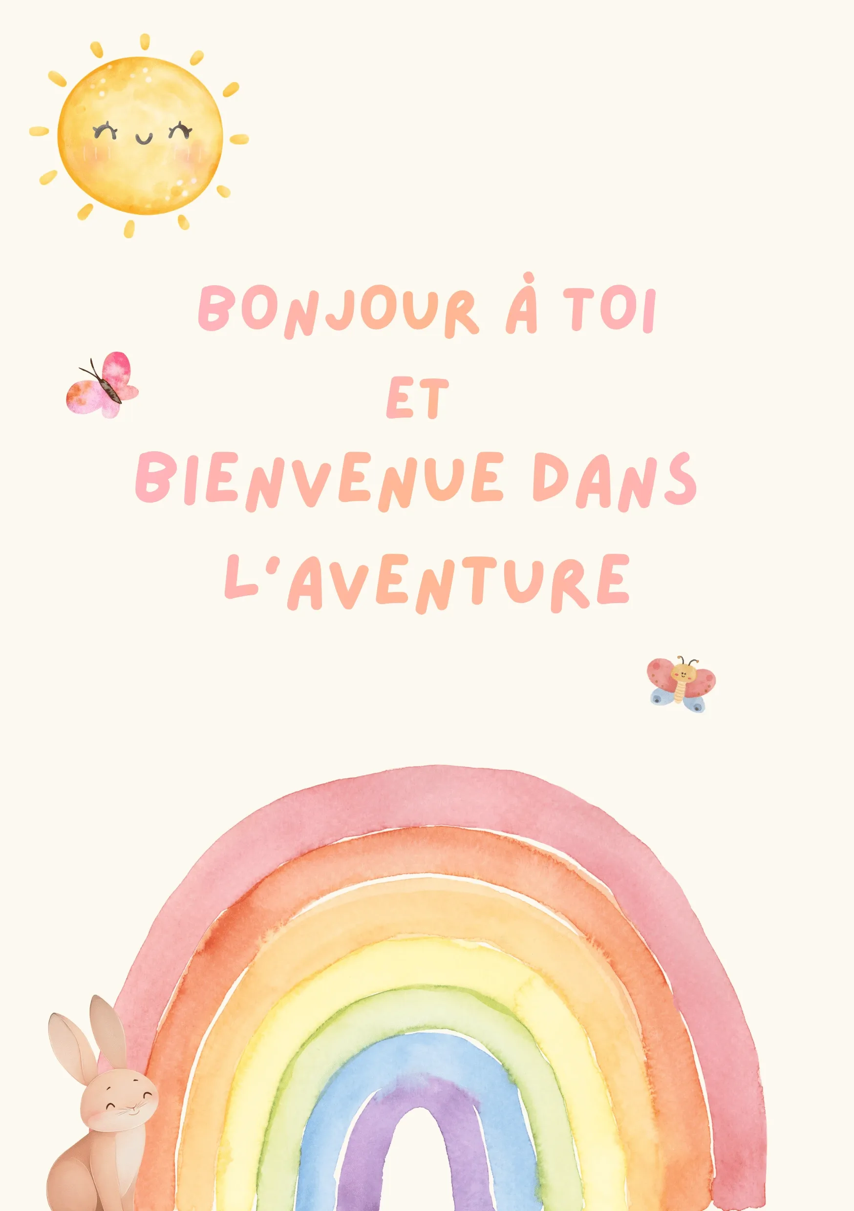 Carte félicitations naissance aquarelle arc en ciel