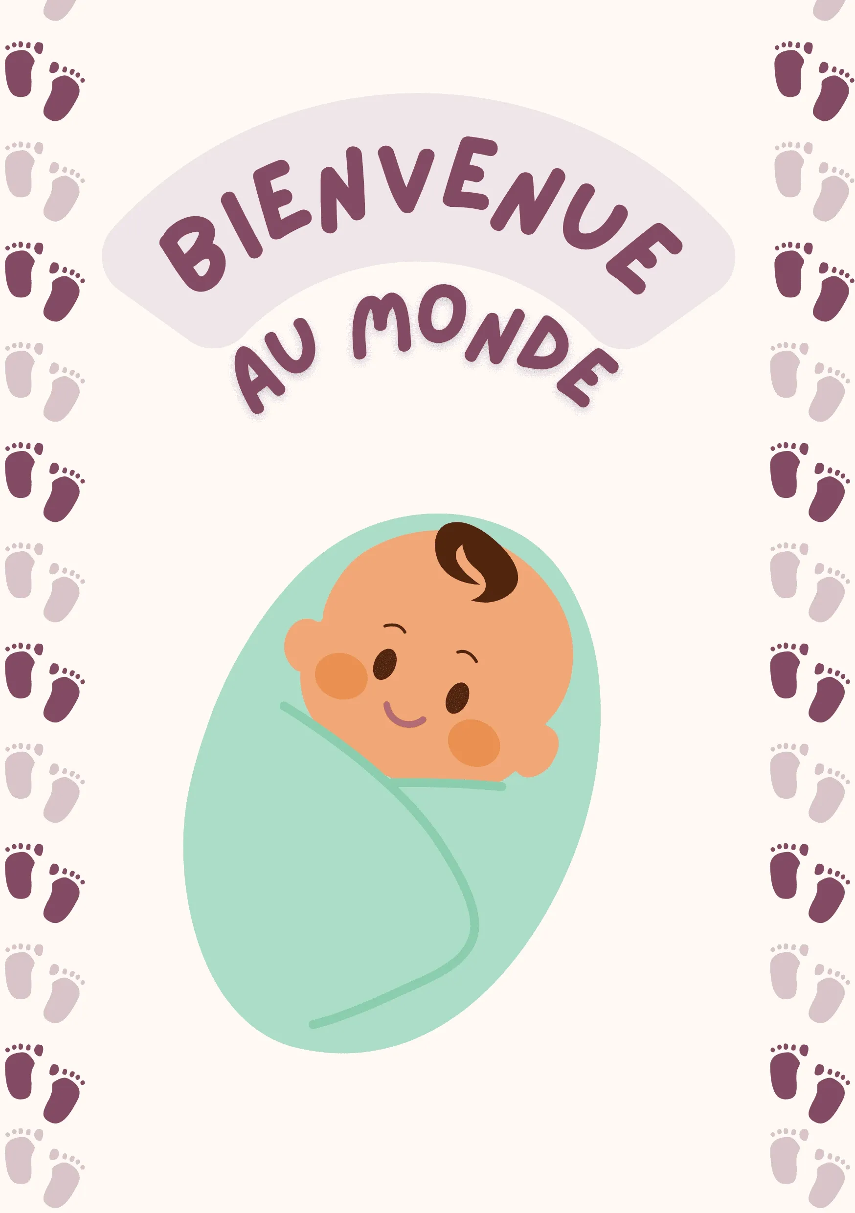 Carte félicitations naissance bienvenue garçon vert