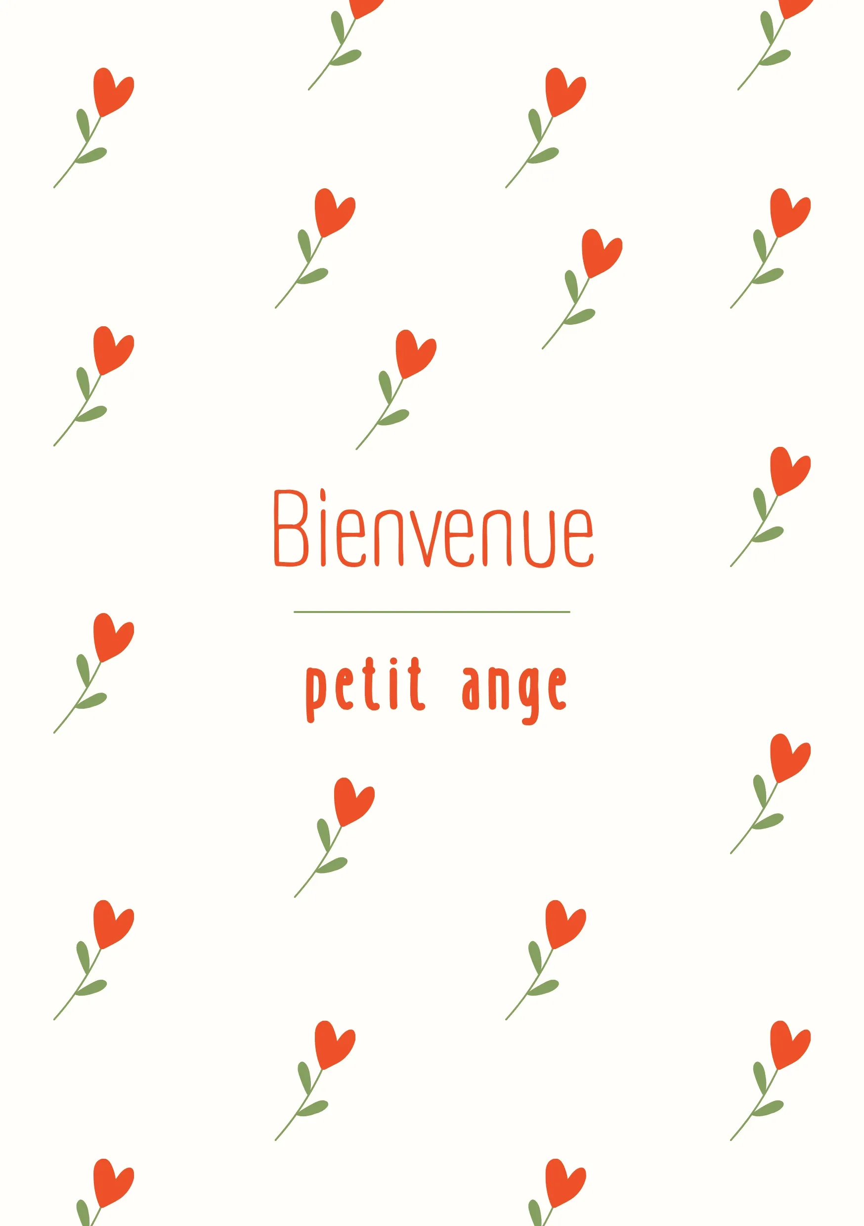 Carte félicitations naissance fleurs coeurs