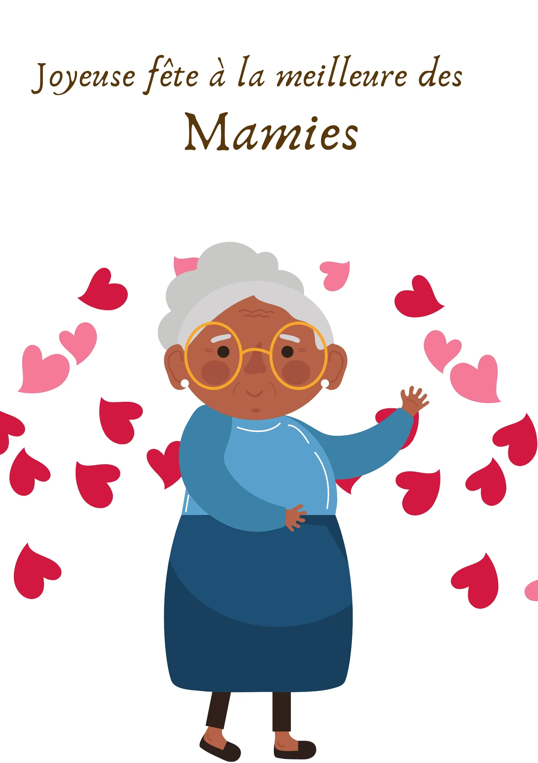 Carte fête des grands mères à la meilleure des mamies