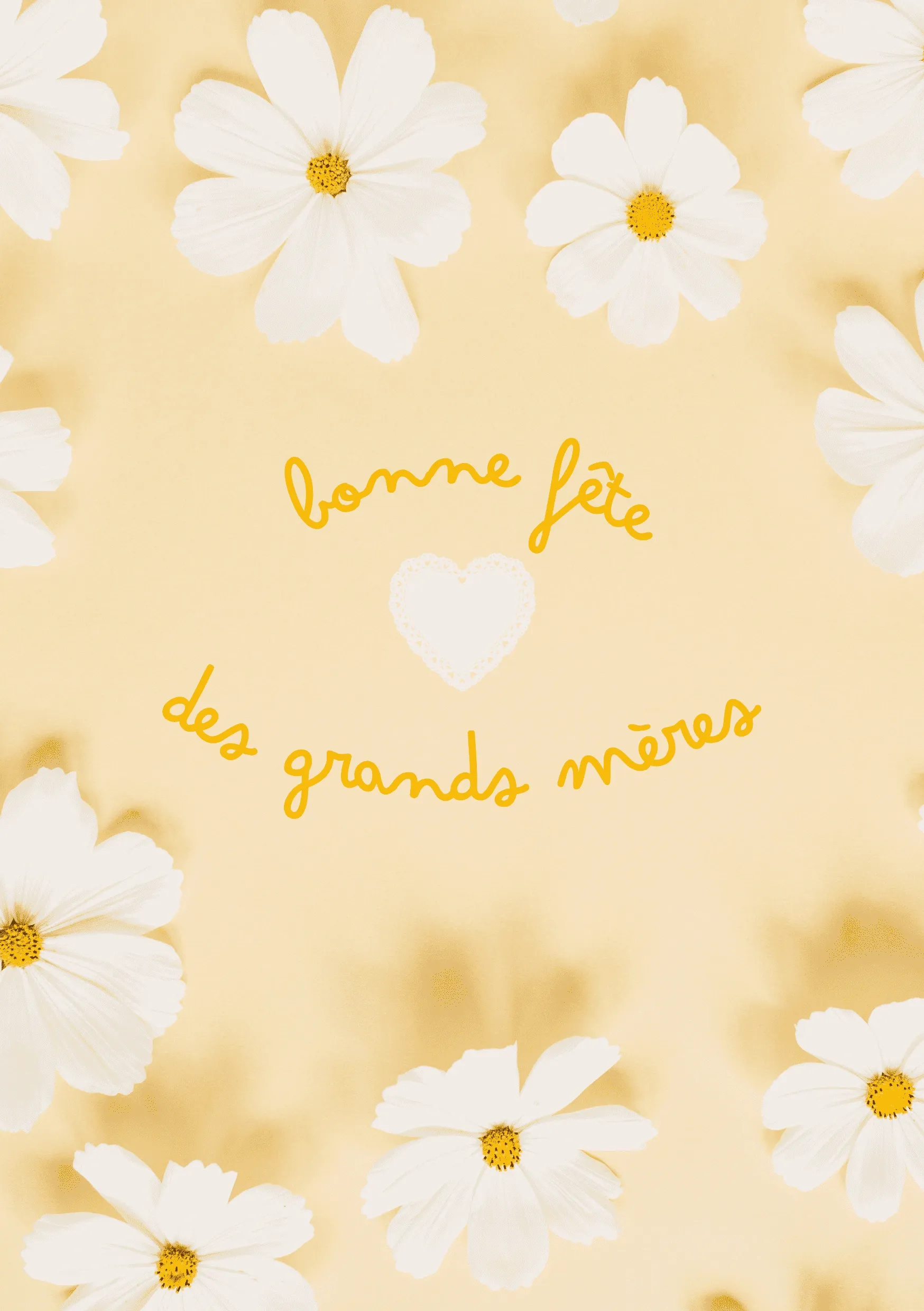 Carte fête des grands mères paquerettes