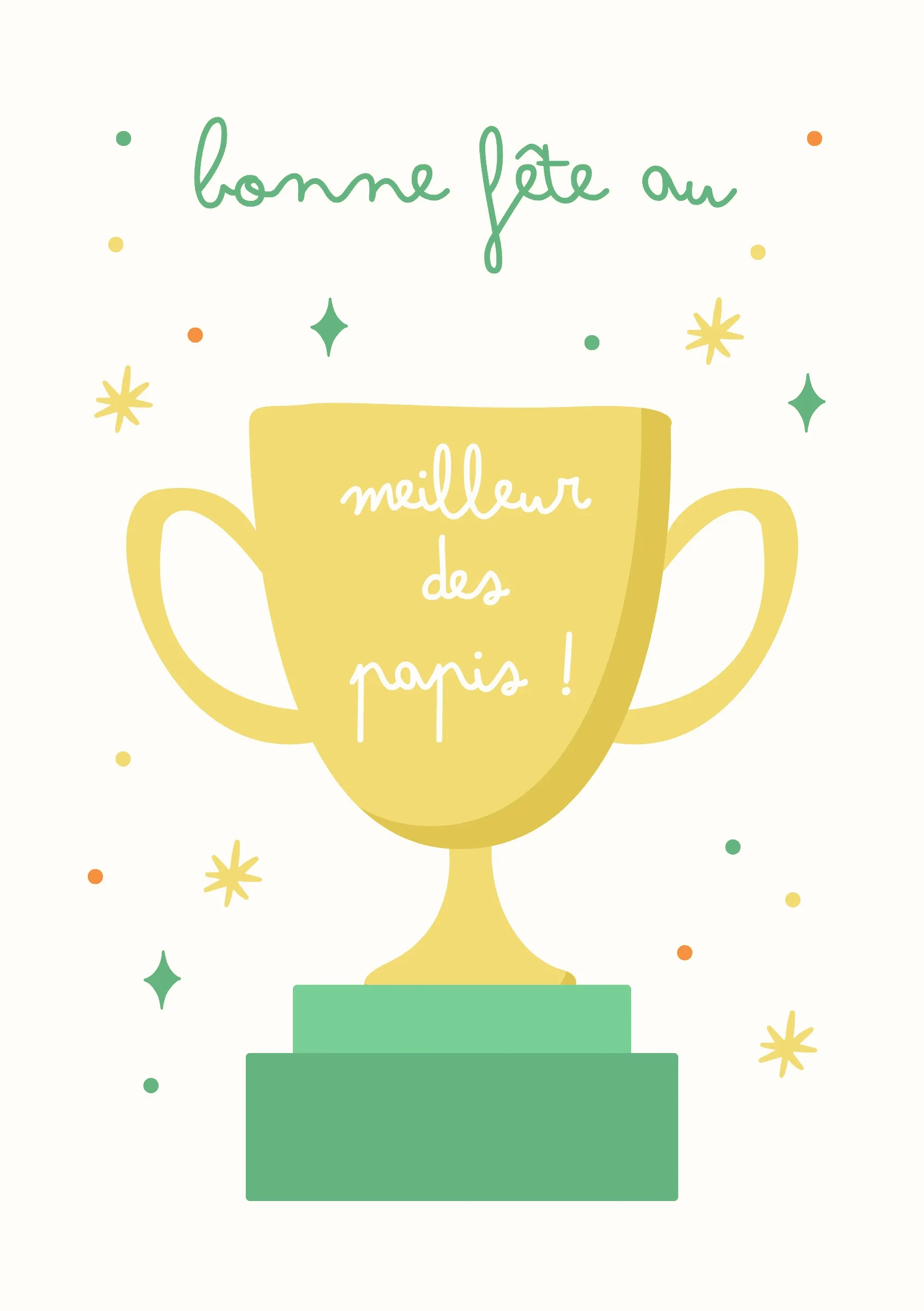 Carte fête des grands pères trophée