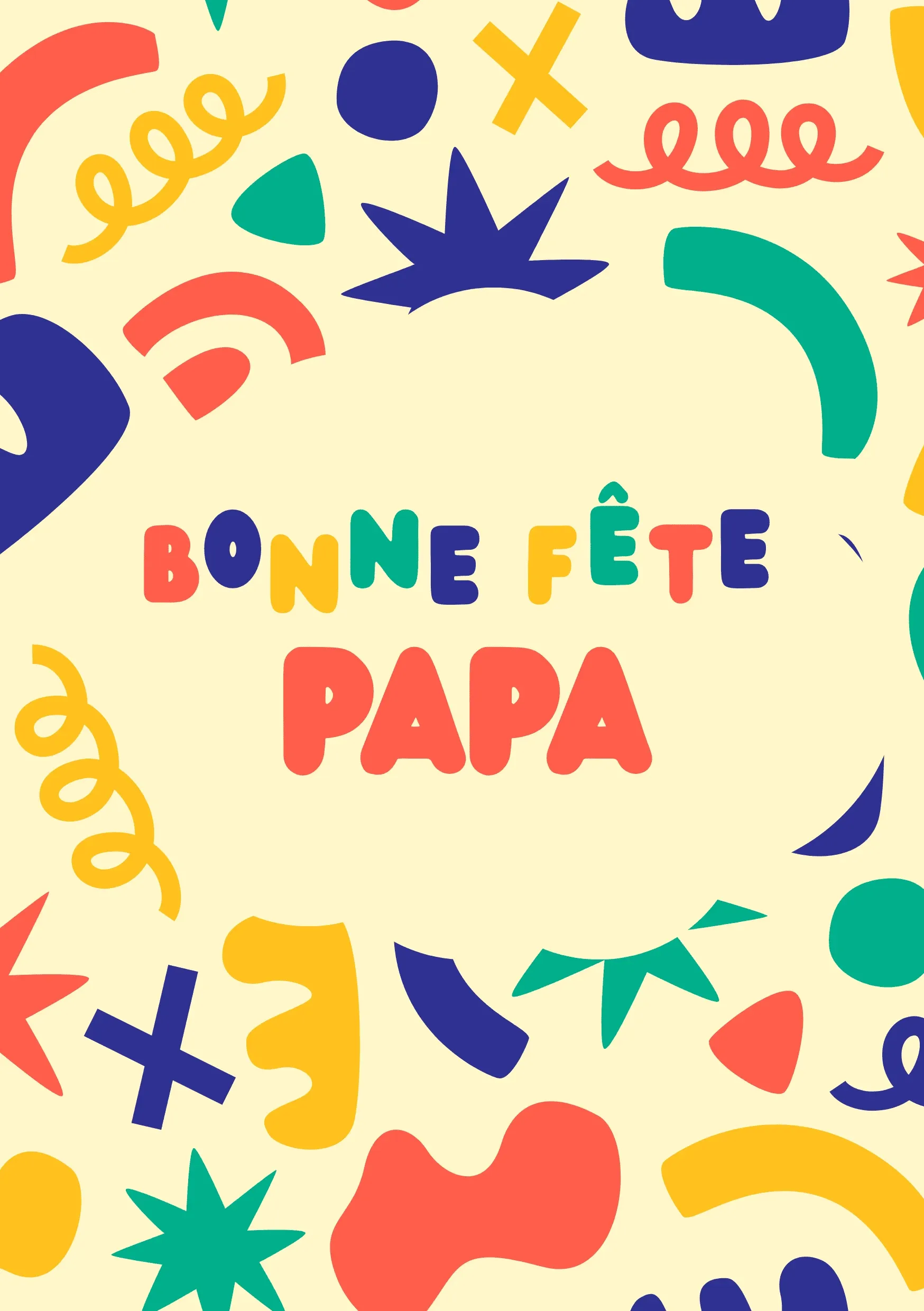 Carte fête des pères illustrations colorées