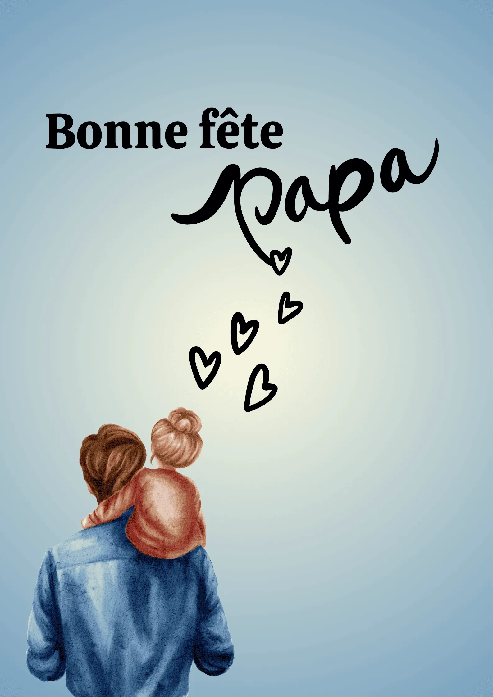 Carte fête des pères minimaliste