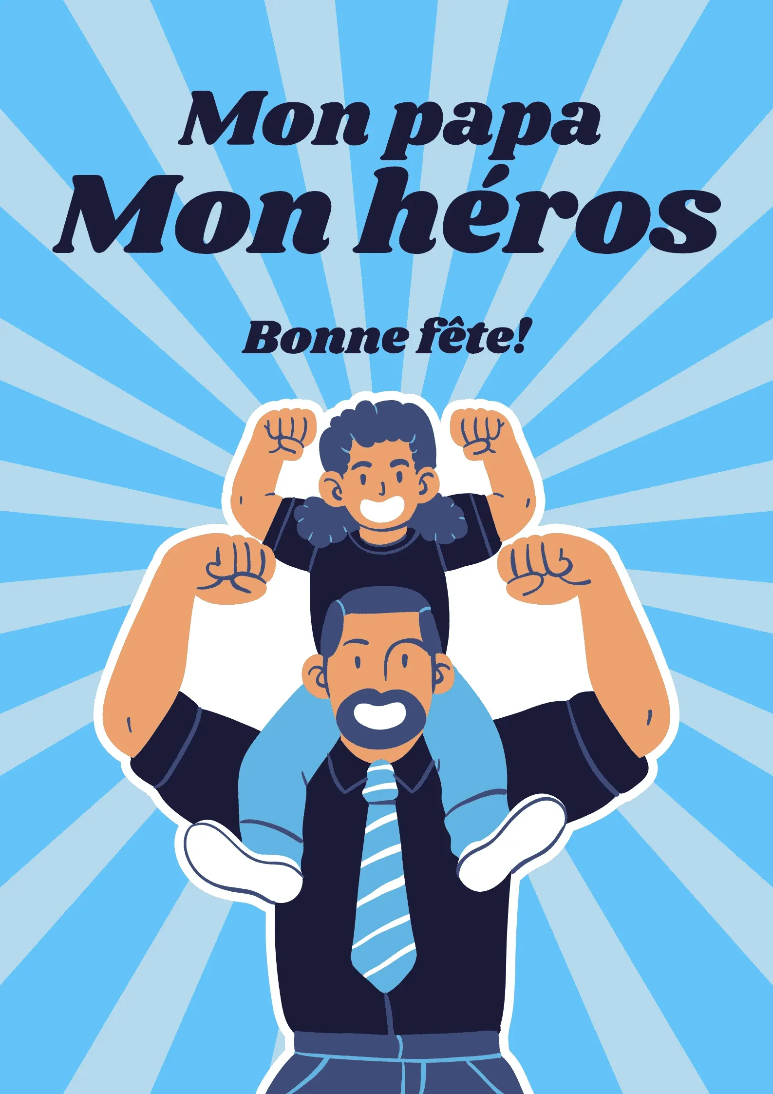 Carte fête des pères mon héros
