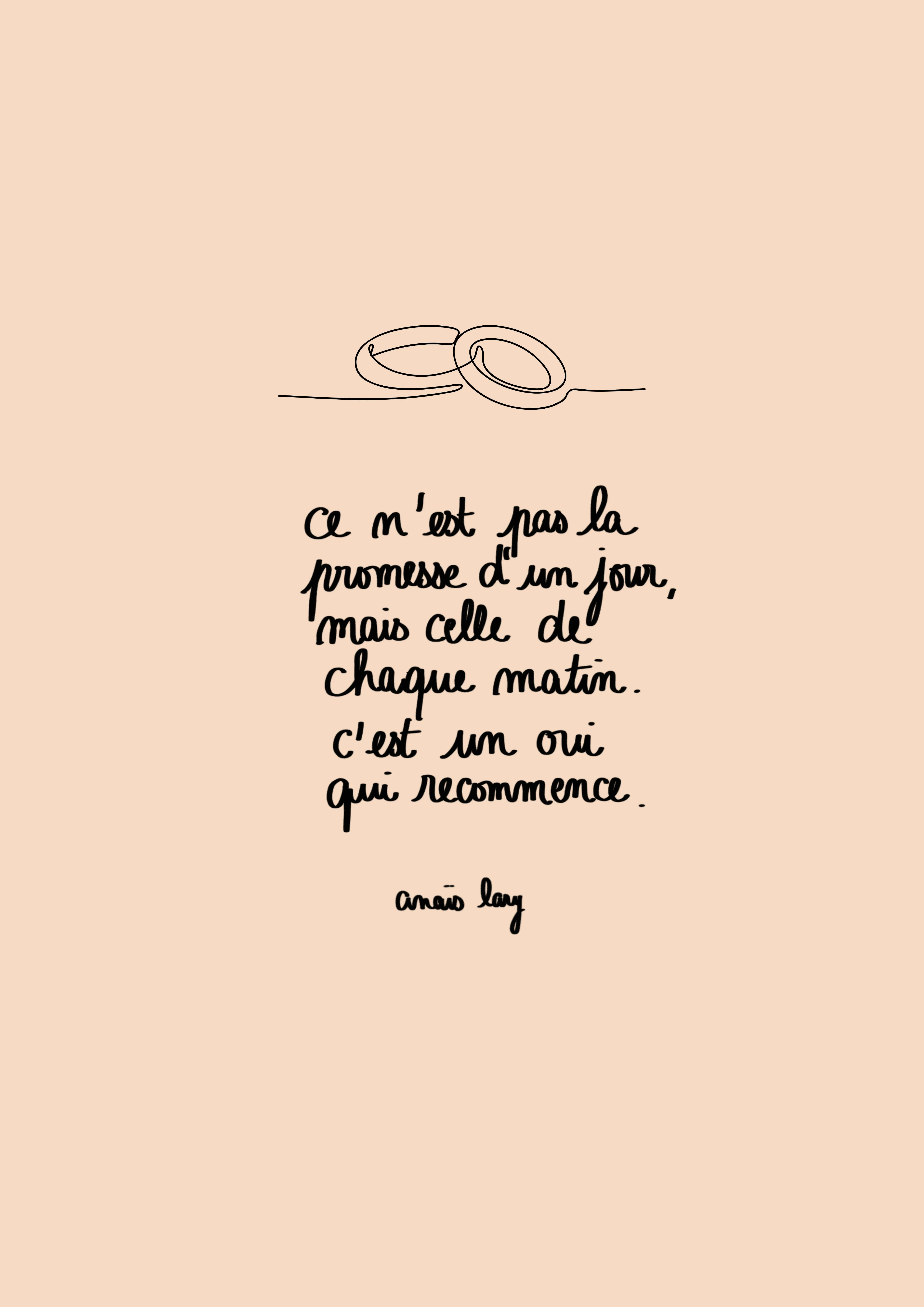 Carte félicitations mariage citation collection Anaïs Lary