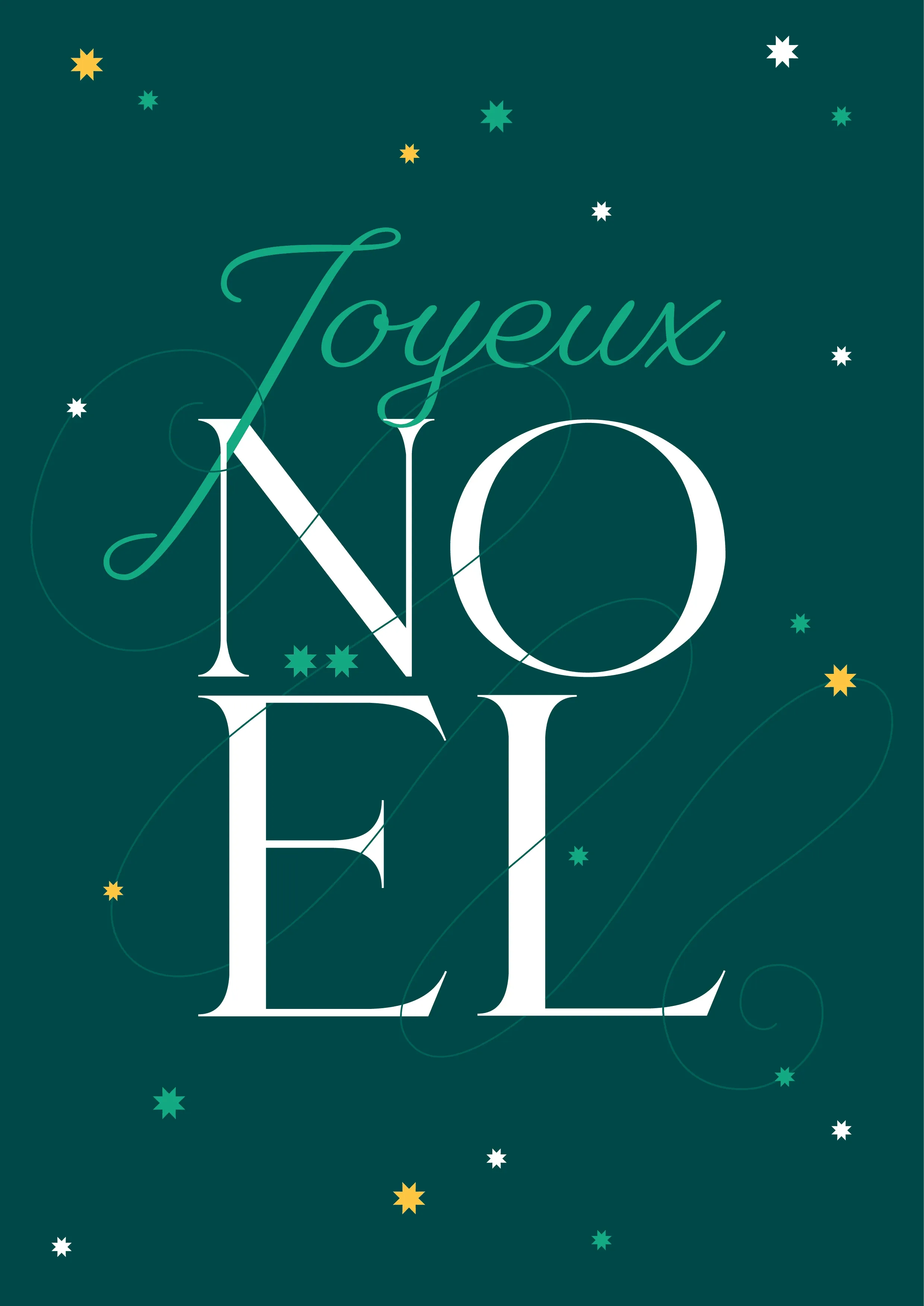 Carte Noël collection Cyanea graphisme