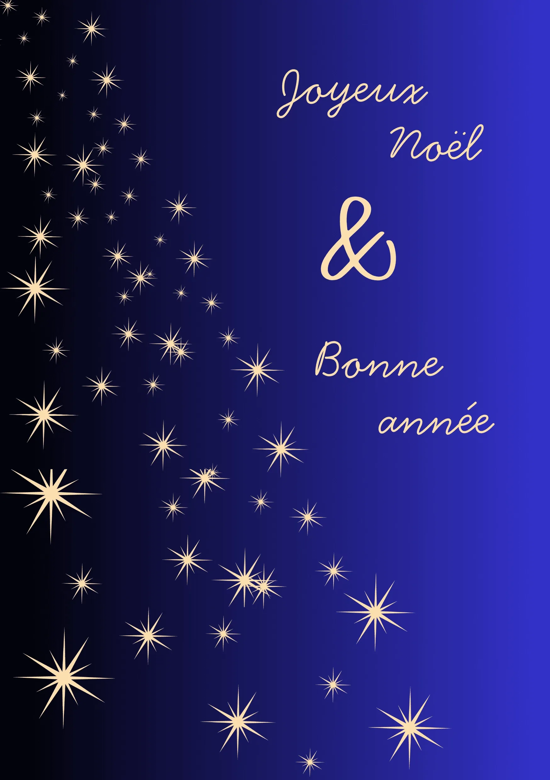 Carte Noël nuit étoilée